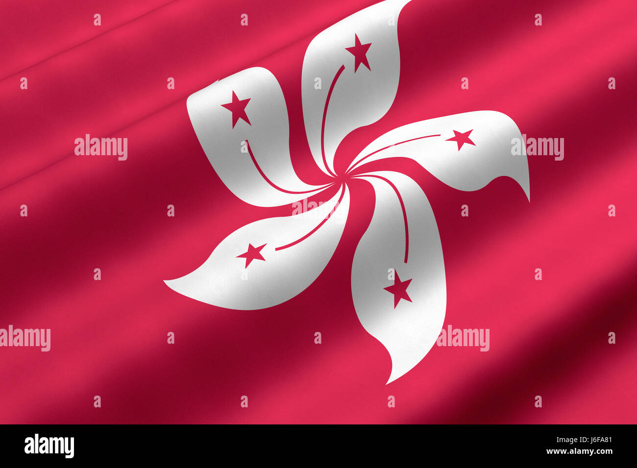 Asien Fahne China chinesische asiatische Farbe Nahaufnahme Asien Flagge China Textile Chinesisch Stockfoto