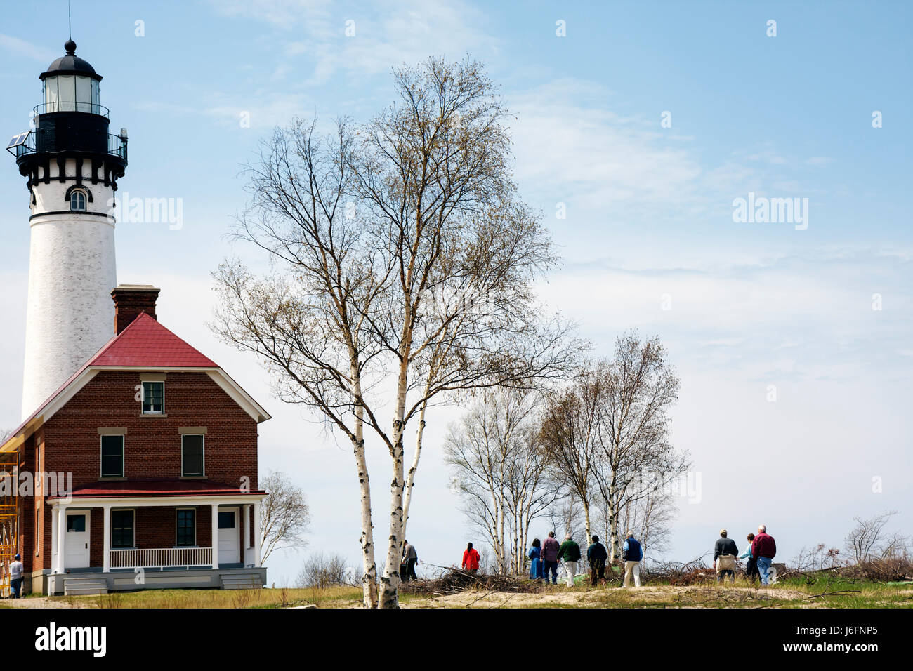 Michigan Upper Peninsula, U.P., UP, Lake Superior, Pictured Rocks National Lakeshore, Au Sable Light Station, Leuchtturm, Turm, Residenz des stellvertretenden Pflegers, Stockfoto