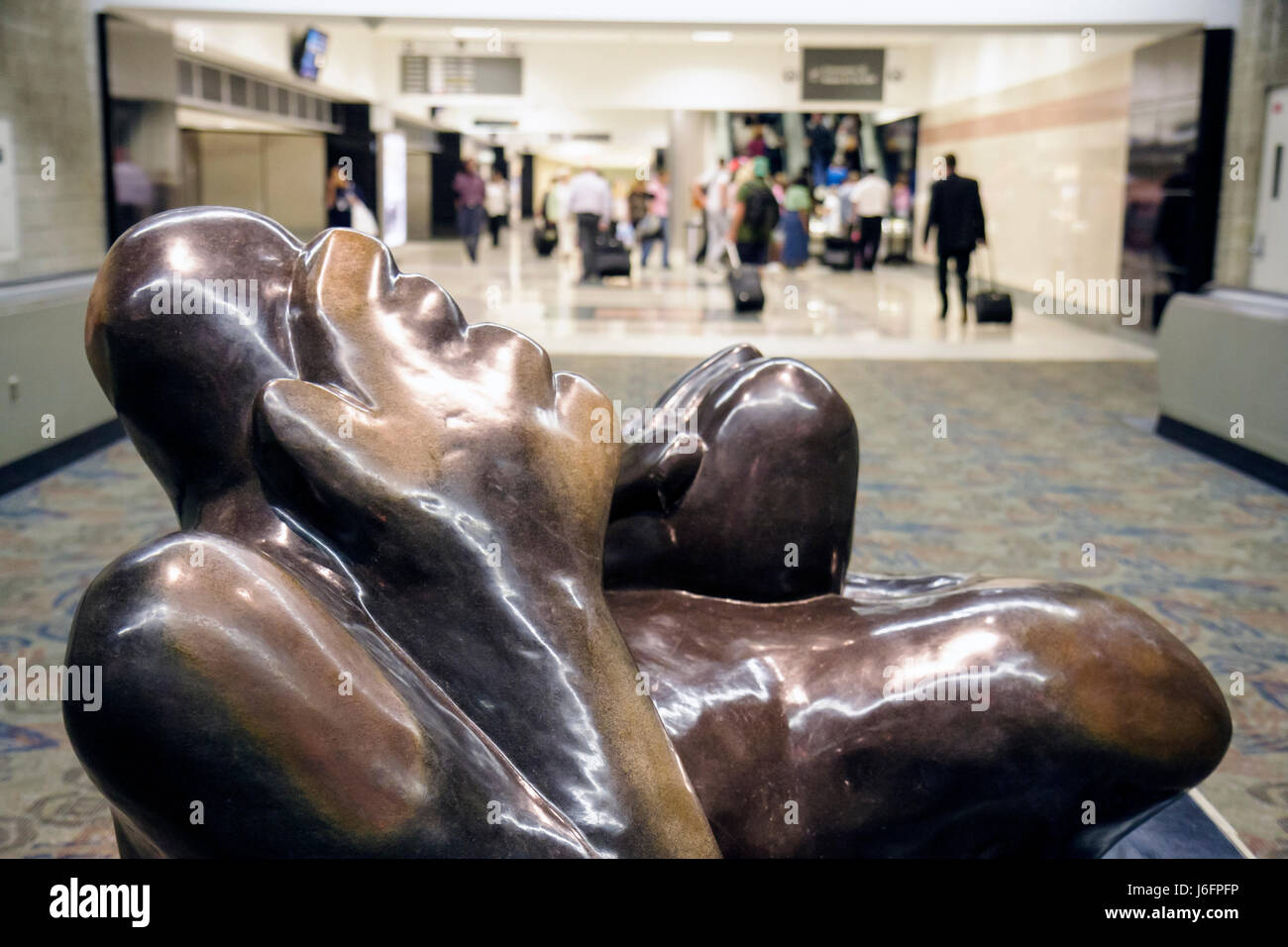 Atlanta Georgia, Hartsfield Jackson Atlanta Airport, ATL, afrikanische Kunst, Ausstellung Sammlung Skulptur, öffentlicher Raum, Passagiere Fahrer befreien Stockfoto
