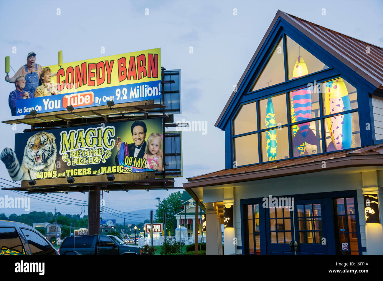 Sevierville Tennessee,Smoky Mountains,Highway 441,Reklametafel,Werbung,Werbeanzeige,Werbeanzeige,Schild,Logo,speziell, Stockfoto