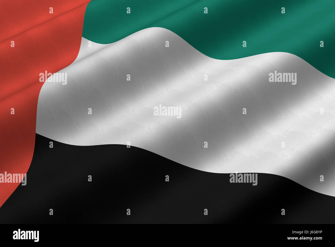 Asien Fahne Arabische Emirate Vereinigte Farbe Nahaufnahme Asien Flagge Textil Rendern asiatischen Stockfoto