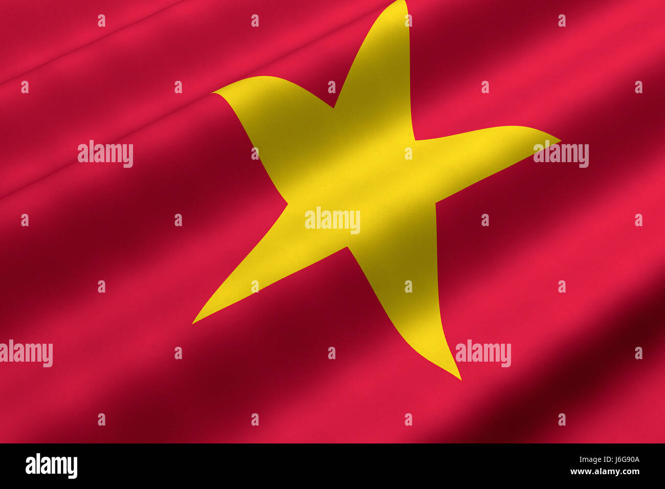 Asien Fahne asiatische Farbe Nahaufnahme Asien Flagge Rendering asiatischen Textilgewebes Rendern Stockfoto