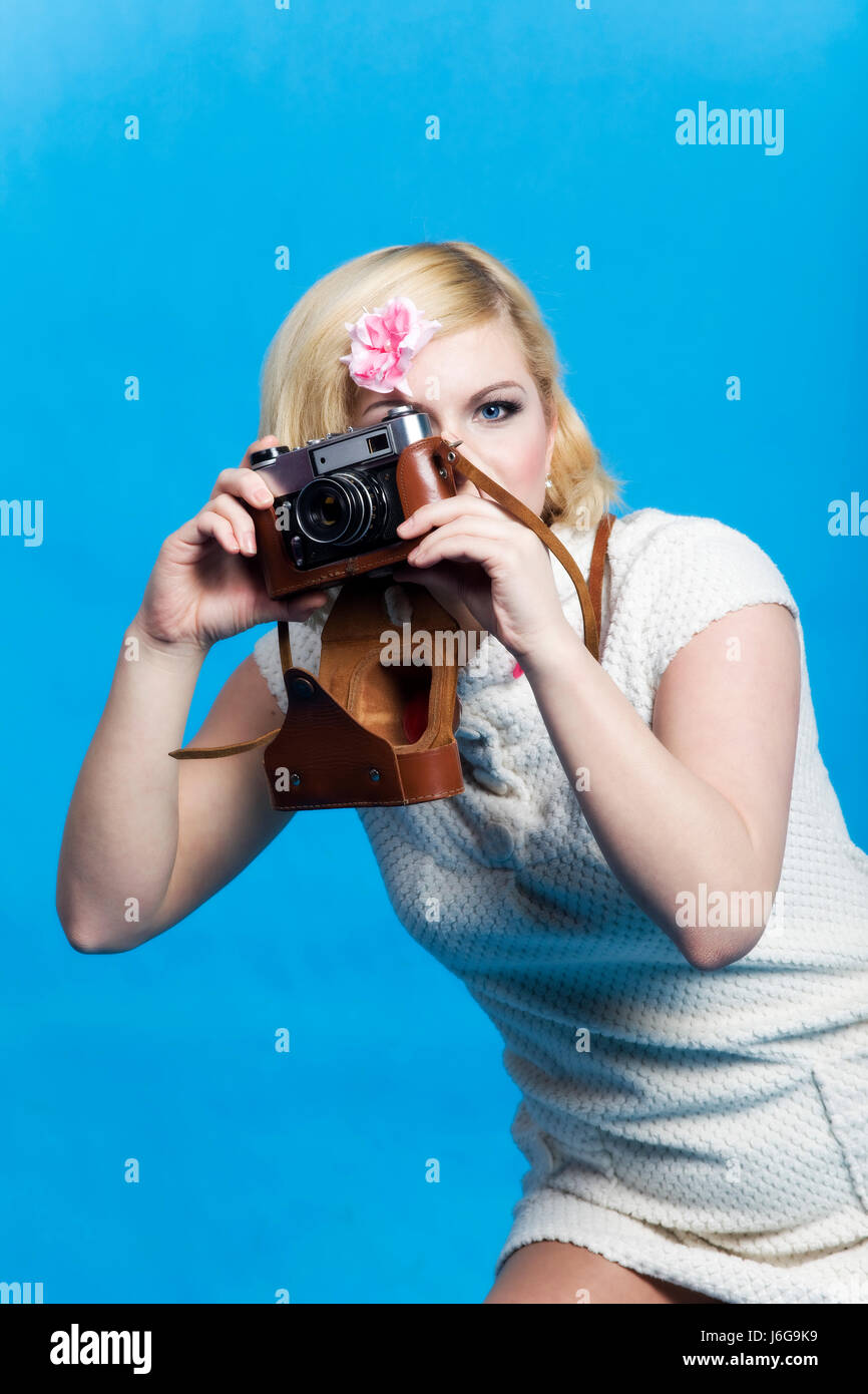 schöne beauteously schönes Foto Kamera Erwachsene Erwachsene Farbe blond Farbe Schönheit Stockfoto