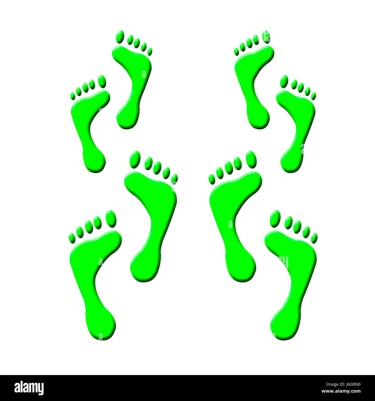 Sinn Fuß Zehen Track Kopie Abdrücke Ausdrucke alleinige Spuren Fußspuren Abdruck Stockfoto