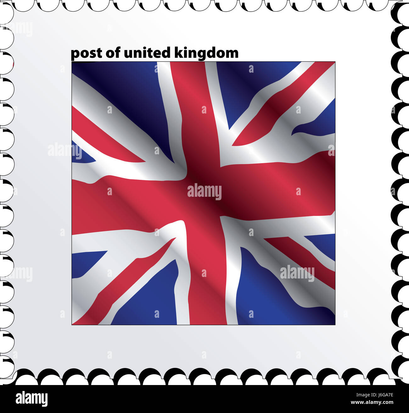 Flagge nationale Großbritannien Post Stempel isolierte Abbildung Flagge jack Stockfoto