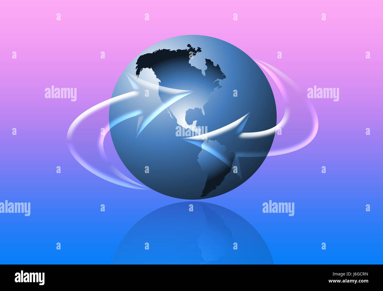 blaue Karte Dart Pfeile globaler Atlas Reisekarte der Welt Karte Träne blau Stockfoto