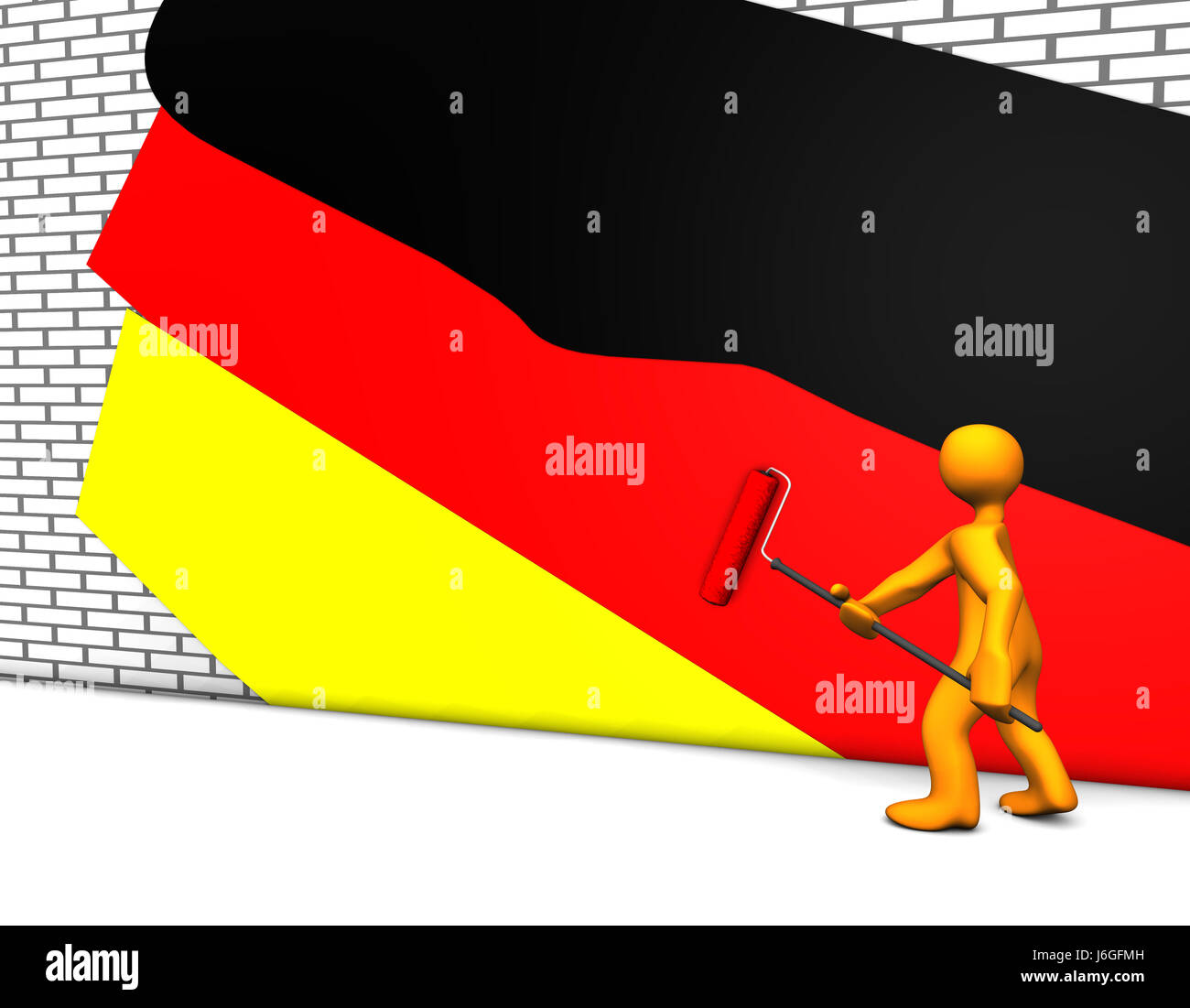 Person Flagge malen deutschen Farbgestaltung gestalten Bildung Form Modell Figur Stockfoto