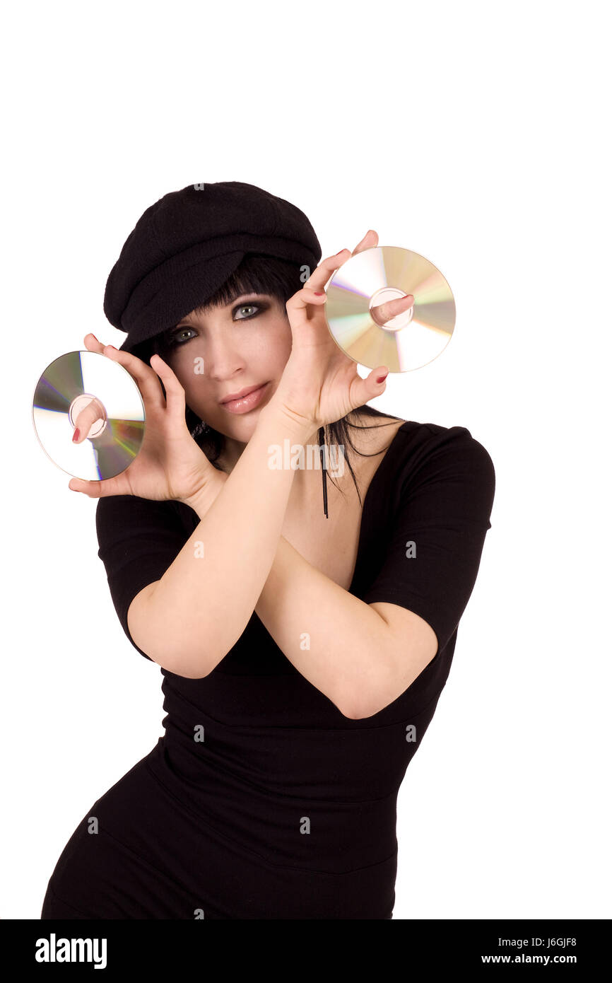 Musik Party Feier CD Mädchen Mädchen Frau schöne beauteously schön Stockfoto