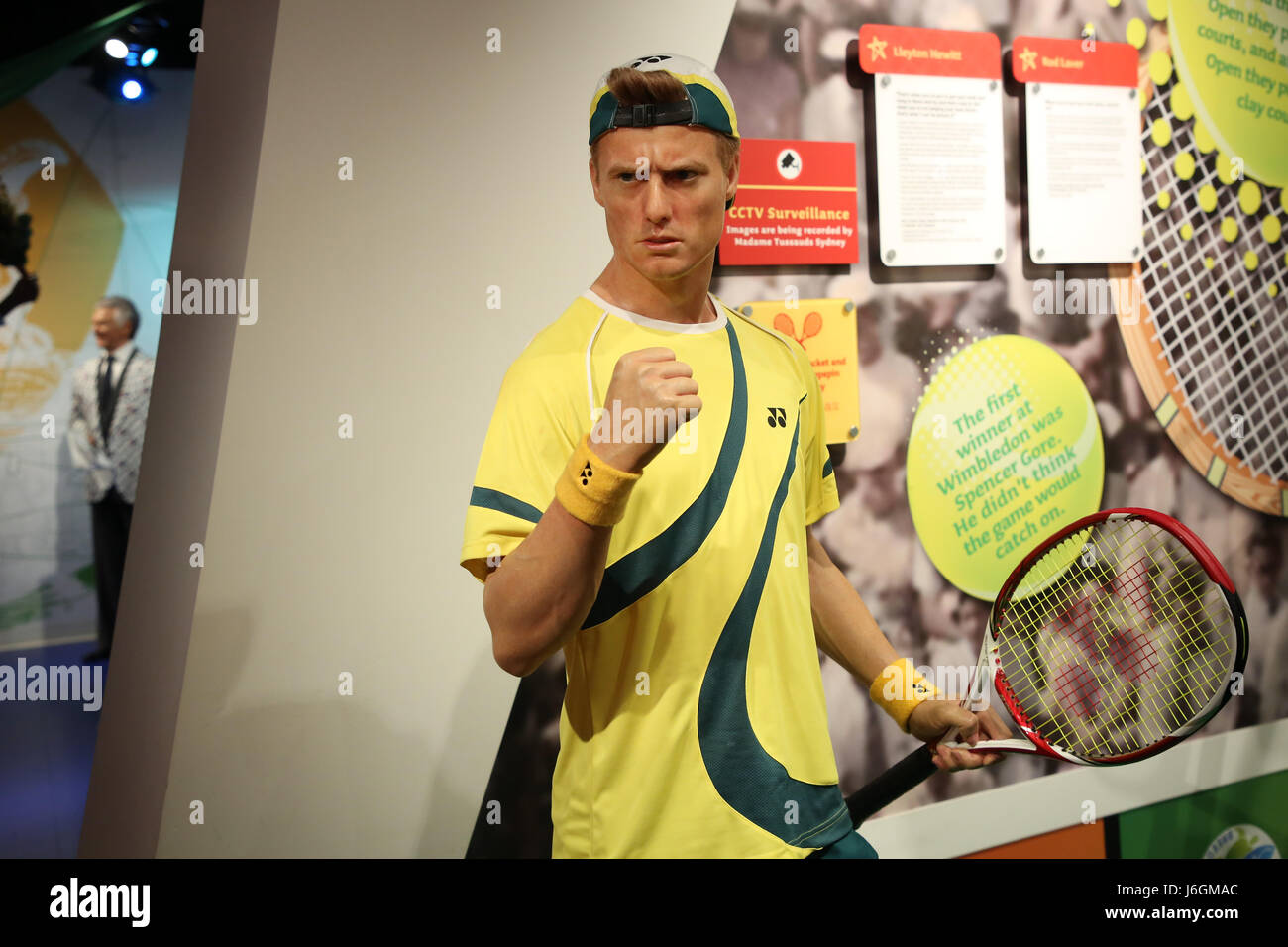 Die Wachsfigur von Tennisspieler Lleyton Hewitt an Madame Tussauds Sydney. Stockfoto