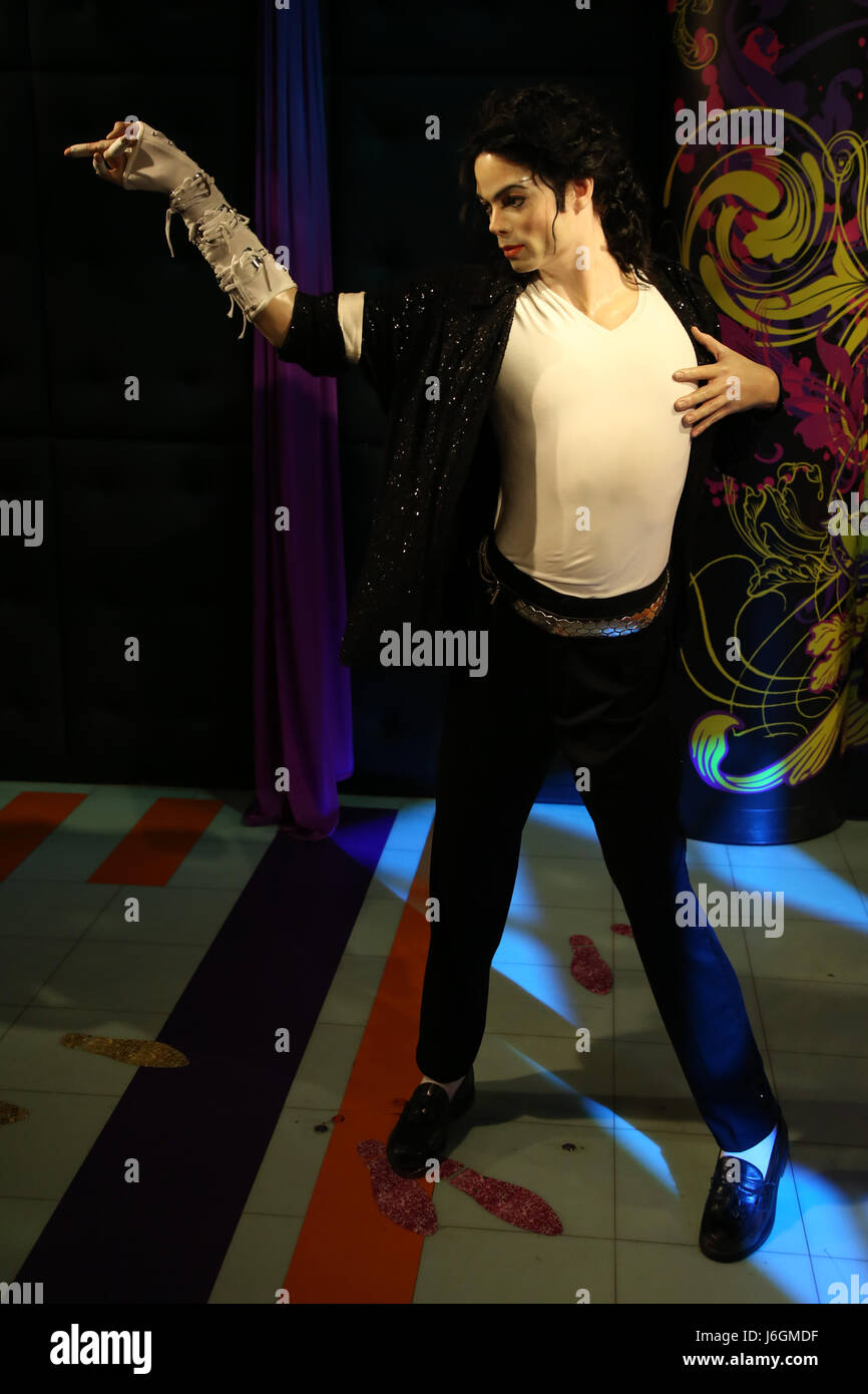 Die Wachsfigur von Popstar Michael Jackson an Madame Tussauds Sydney. Stockfoto