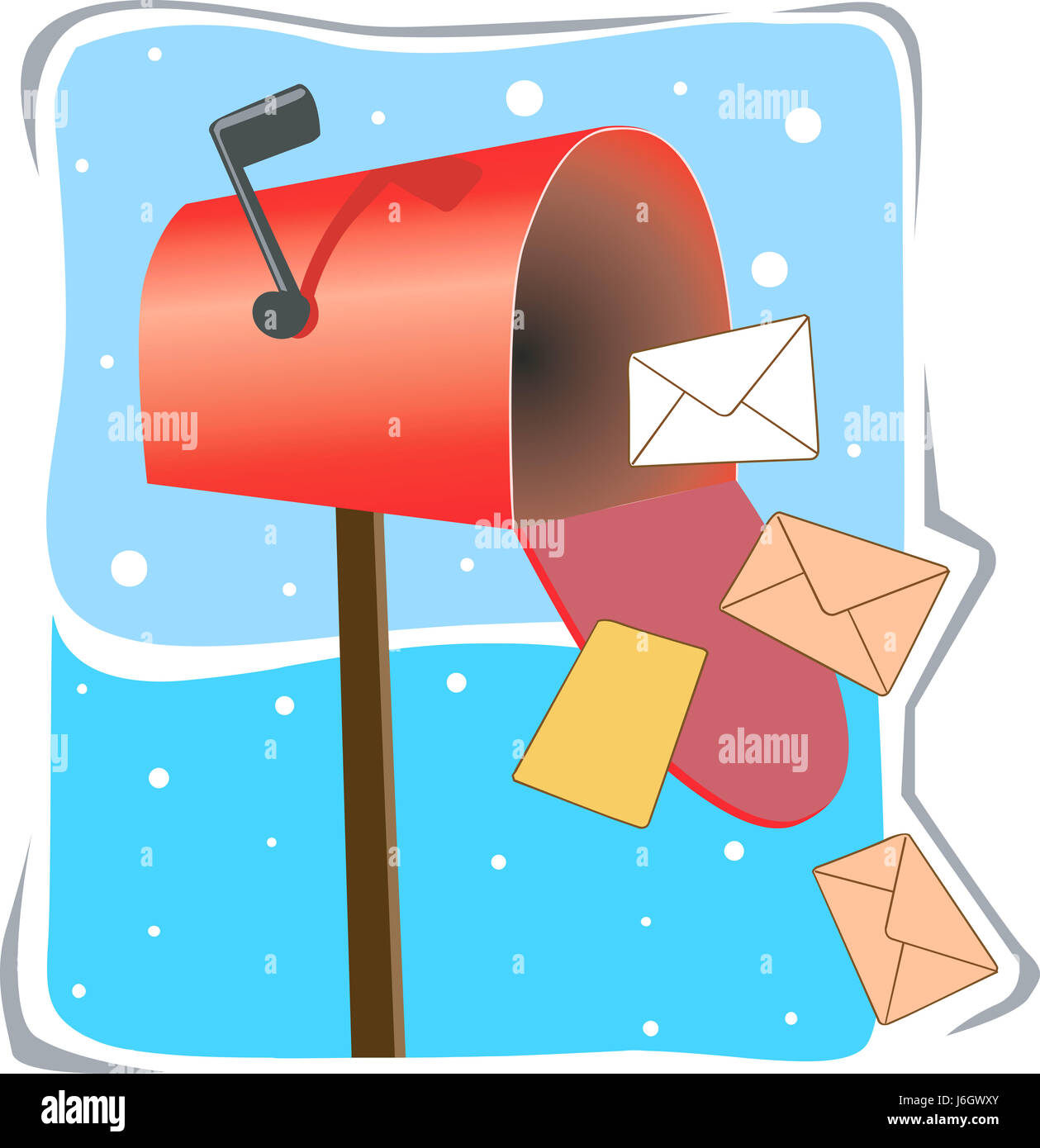 Postfach e-Mail Nachricht Umschläge Post Abdeckung Stempel Kunst Abbildung Partei Stockfoto