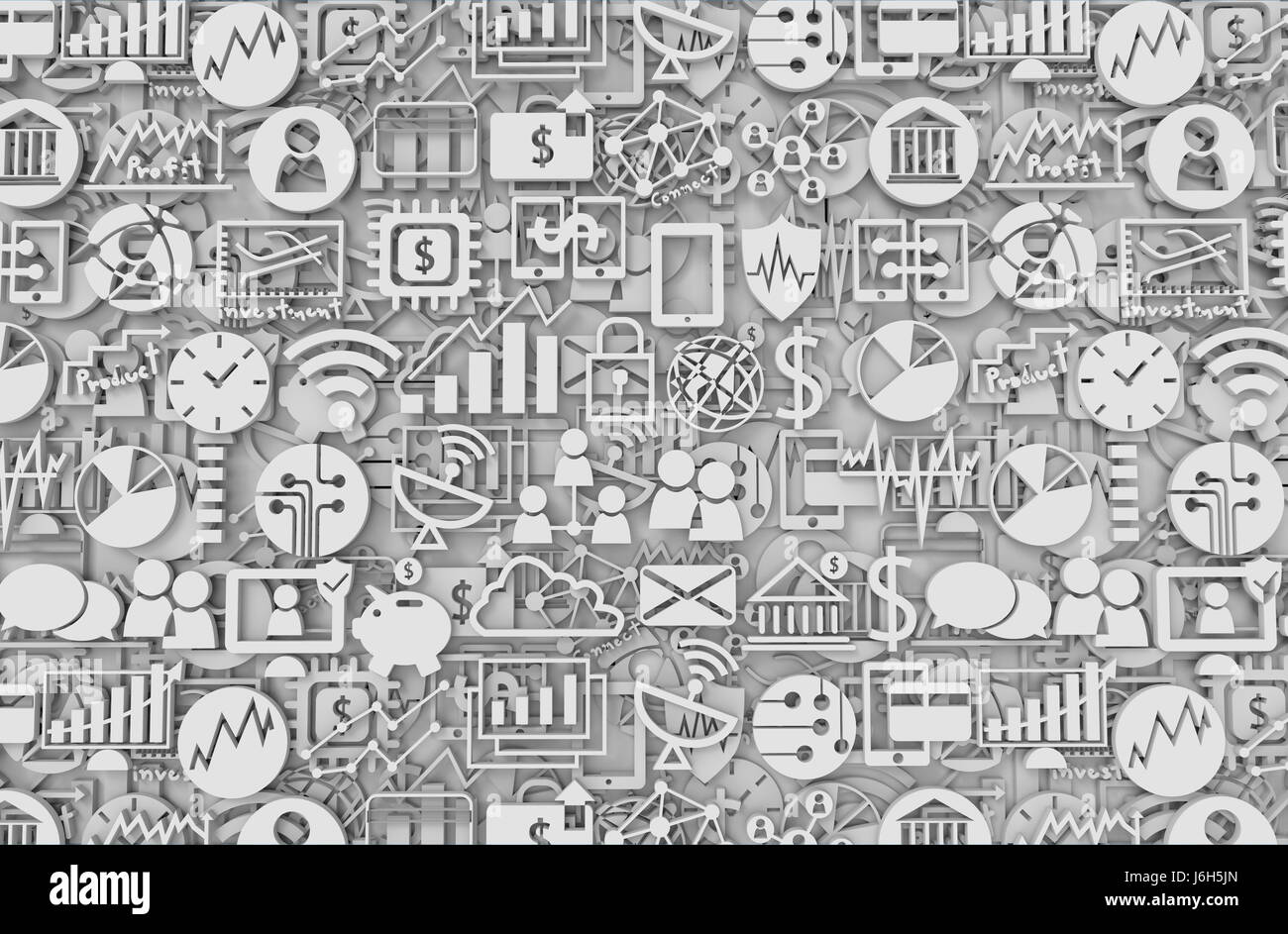 3D Illustration, Fintech finanzielle Internet Technologie Anlagekonzept. Zusammenfassung Hintergrund Symbol Stockfoto