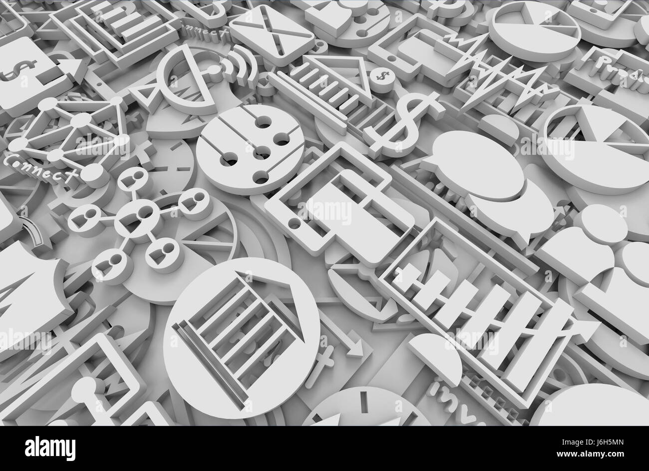 FinTech Anlagekonzept finanzielle Internet Technologie. Internet der verdünnt und Anlagekonzept. Symbole abstrakten Hintergrund, 3D illustration Stockfoto