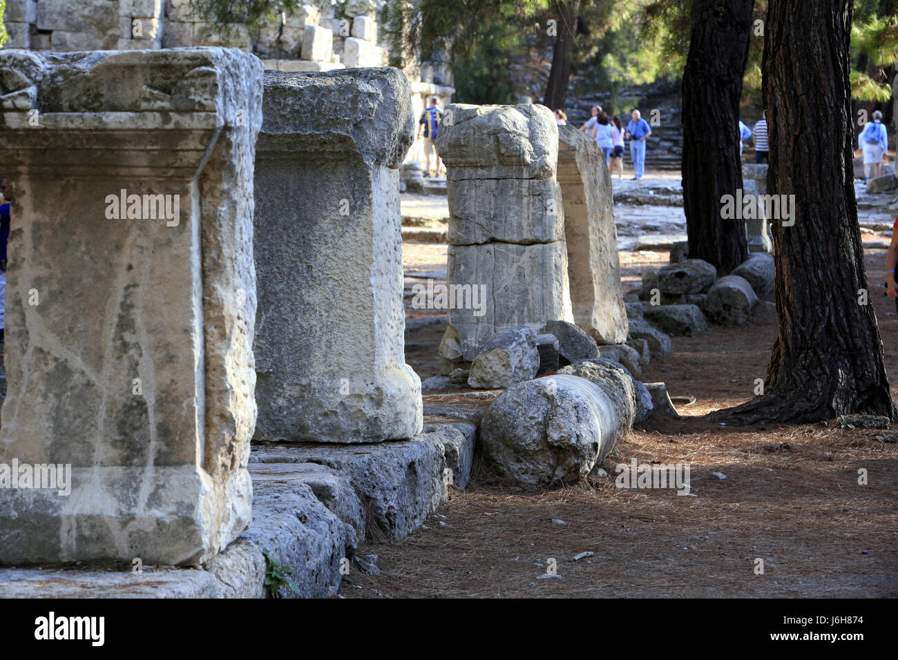 Historische Antike Asien Spalten Europa Schaulustige Touristen Türkei Ruinen Stockfoto