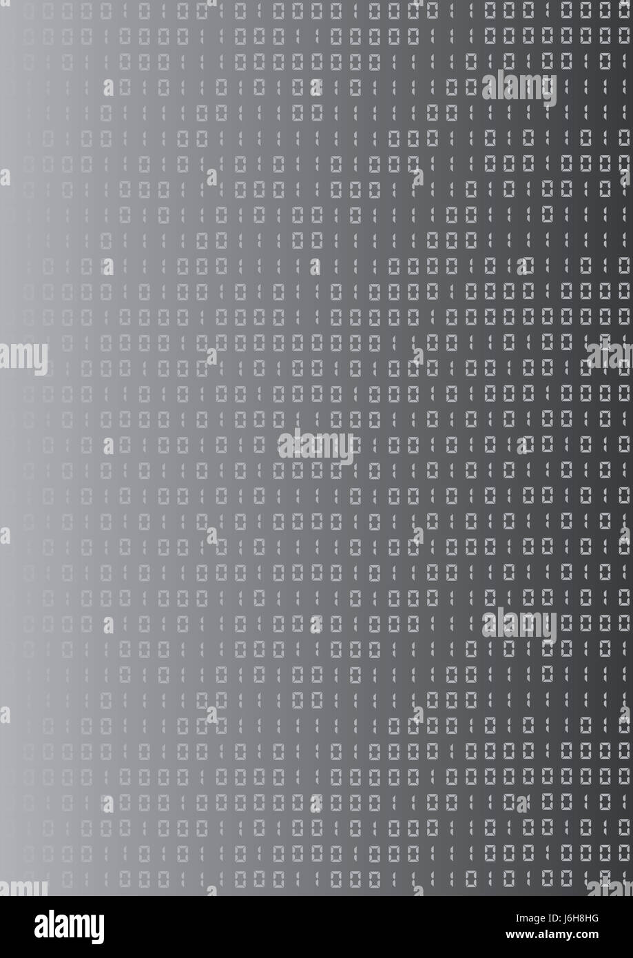 eine Null Matrix Binärcode leichten grauen Hintergrund Hintergrund schwarz dunkelhäutigen Stockfoto