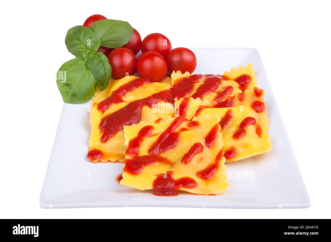 optionale Teller Essen Gericht Mahlzeit Basilikum Nudel Ravioli Tomate essen Nahrungsmittel optional Stockfoto optionale Teller Essen Gericht Mahlzeit Basilikum Nudel Ravioli Tomate essen Nahrungsmittel optional Stockfoto
