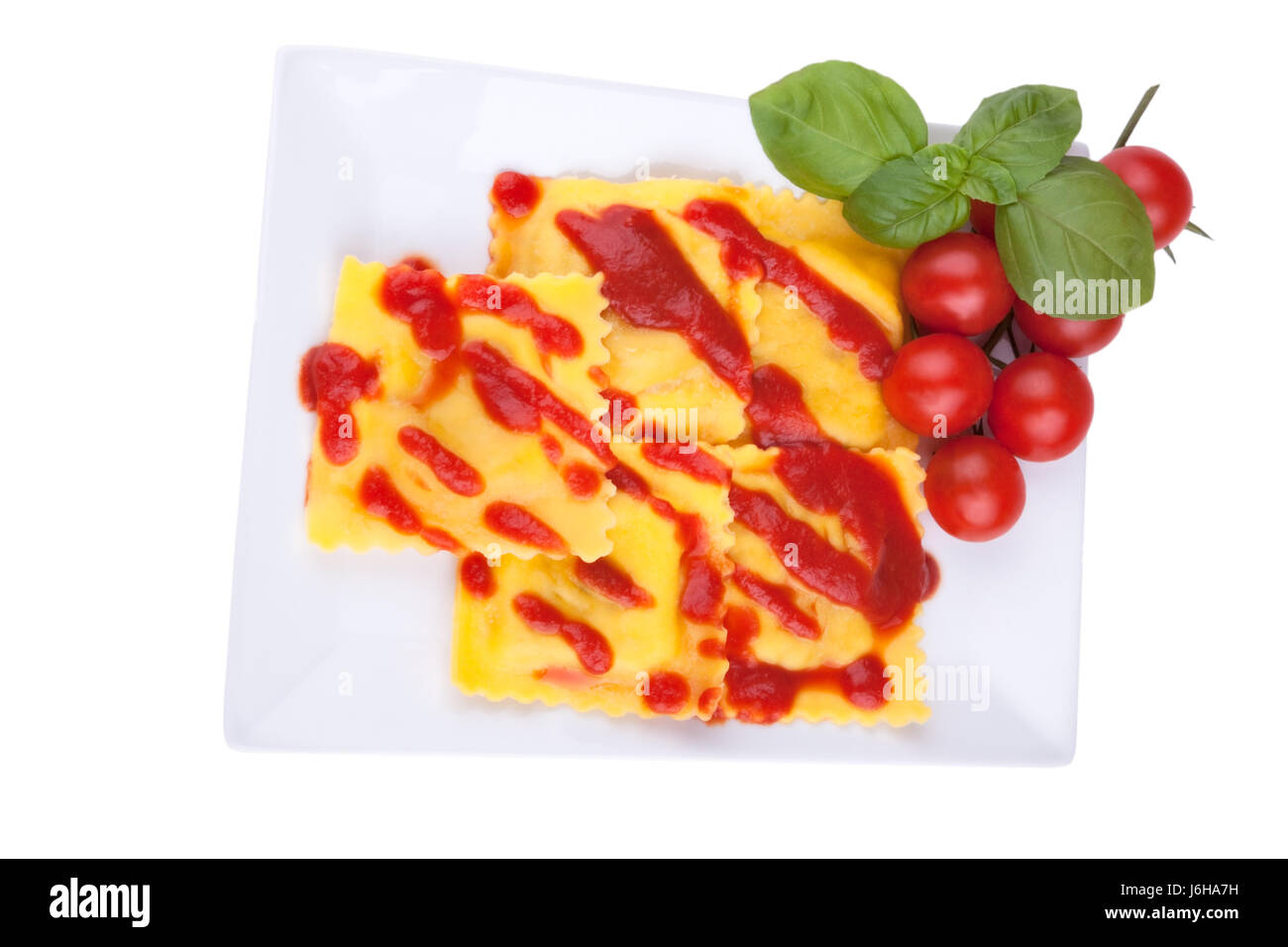 optionale Teller Essen Gericht Mahlzeit Basilikum Nudel Ravioli Tomate essen Nahrungsmittel optional Stockfoto optionale Teller Essen Gericht Mahlzeit Basilikum Nudel Ravioli Tomate essen Nahrungsmittel optional Stockfoto