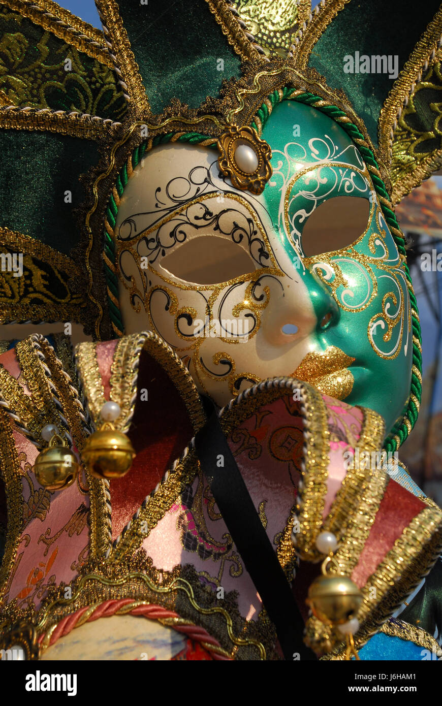 Venedig-Party Feier Karneval Traditionen Italien Maske Kunst Venedig Gondel Stockfoto