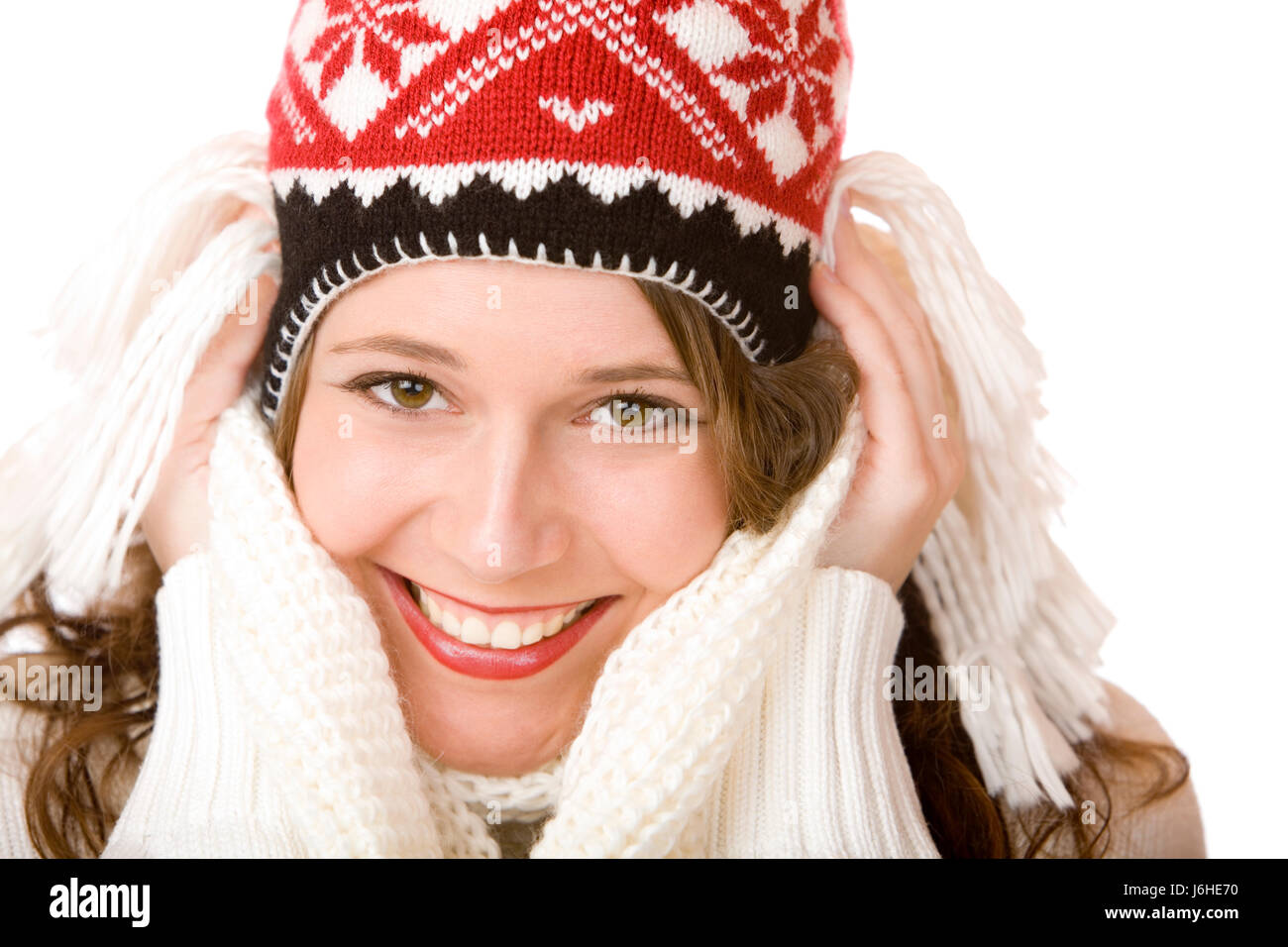 Frau Winter kalt Katarrh GAP warmen Schal begeistert anspruchslose begeistert Stockfoto