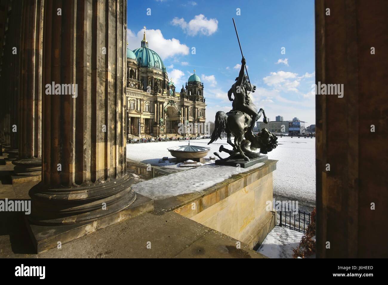 kirchliche Winter Berliner Stil des architektonischen Baustils Architektur Stockfoto