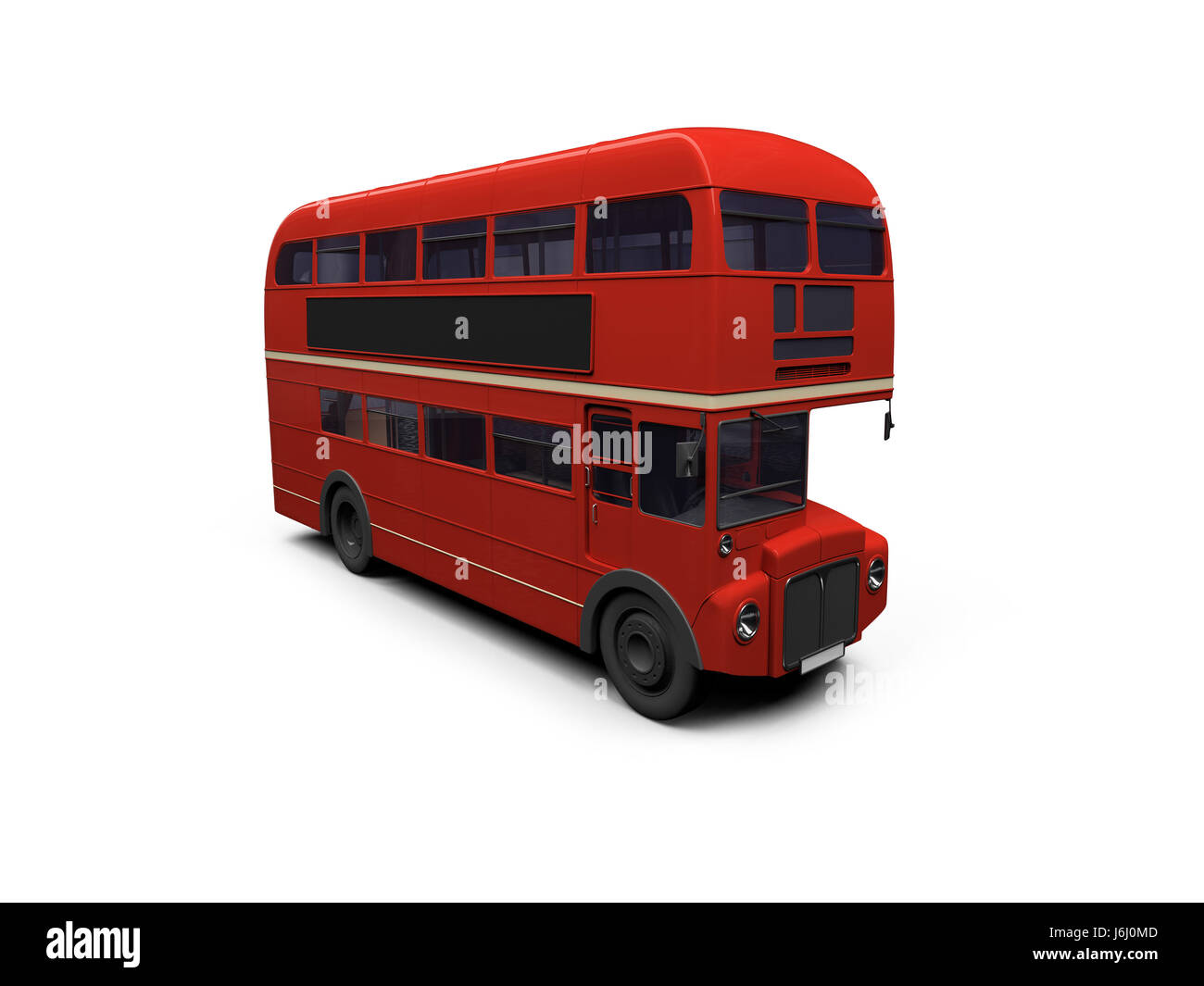 Fahrzeug Transportmittel Reisen Bus Omnibus Trainer weiß rot groß isoliert große enorme Stockfoto