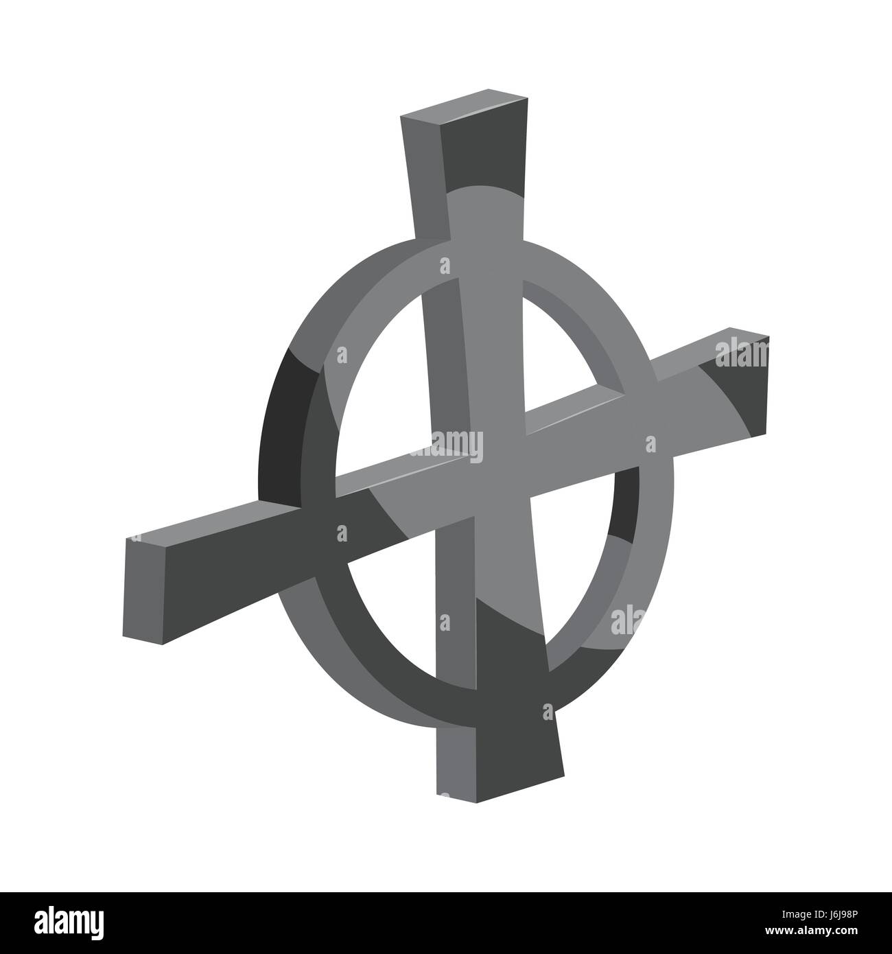 Kreuz in einem KreisSymbol, schwarz monochrome Stil Alamy