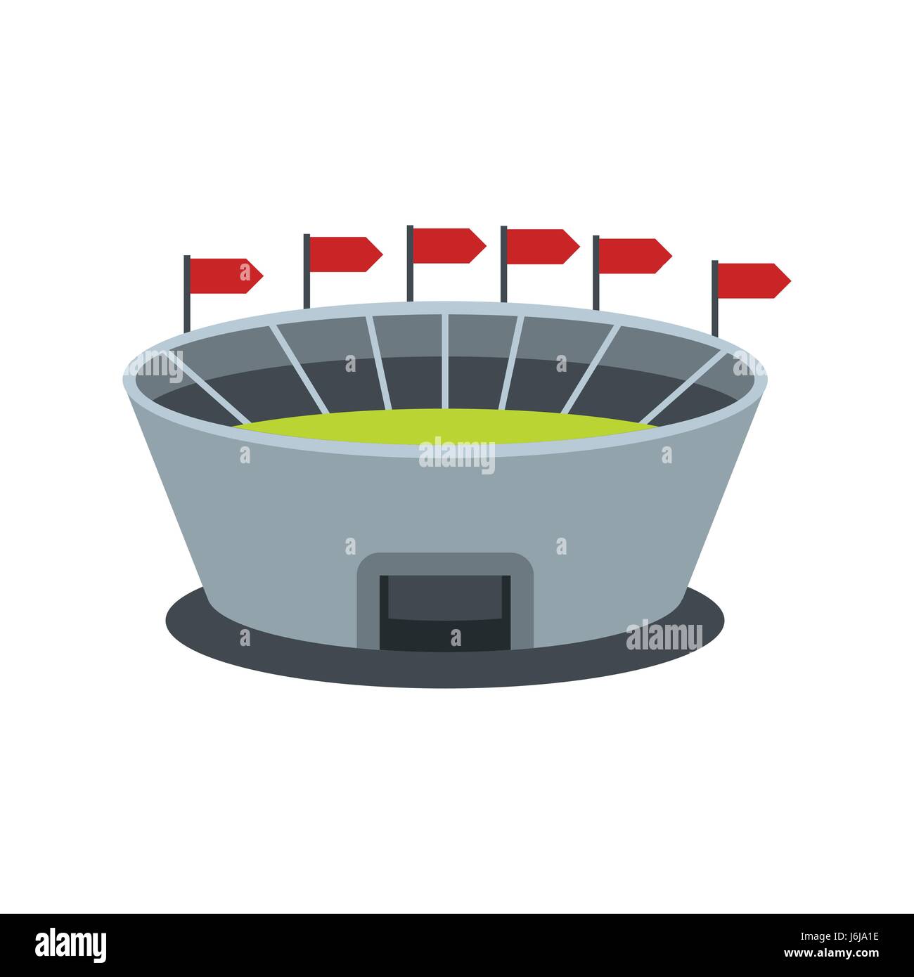 Runde Stadion mit Flaggen-Symbol Stock Vektor