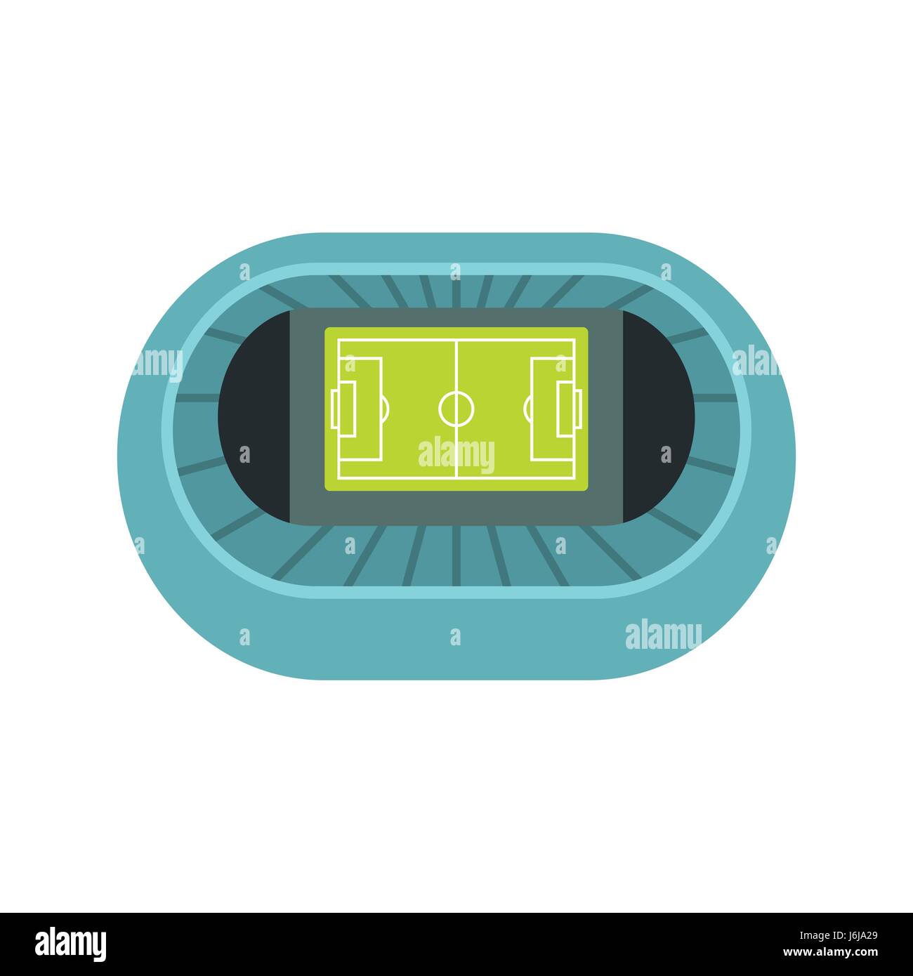 Stadion-Draufsicht-Symbol, flachen Stil Stock Vektor