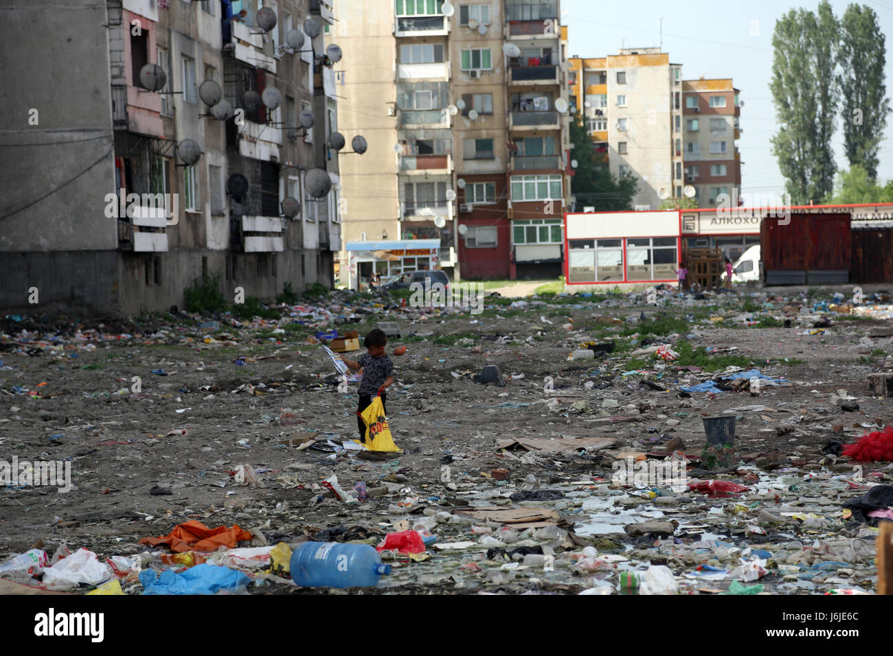 Bulgarien, Jobmarkt, Roma-ghetto Stockfoto