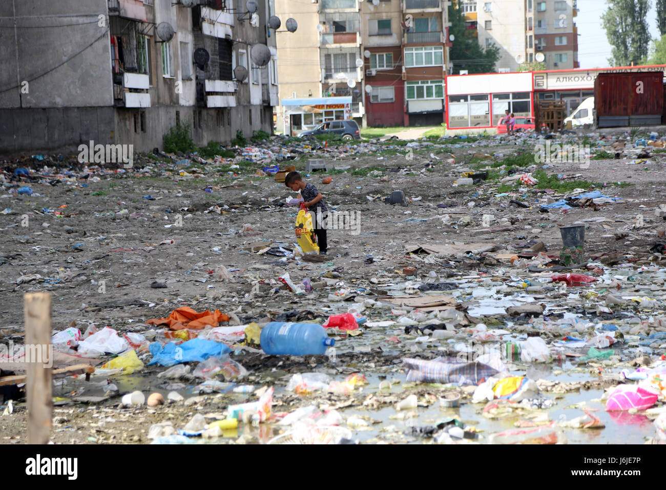 Bulgarien, Jobmarkt, Roma-ghetto Stockfoto