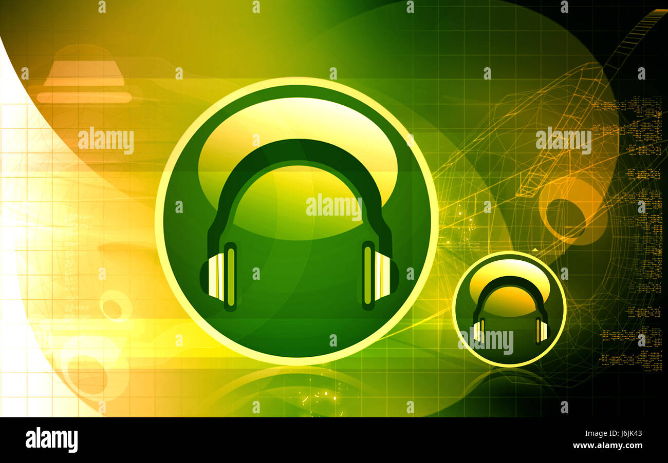 Musik-Sound rund um Symbol-Tasten Schlüssel Emblem Abbildung Studioalbum Stockfoto