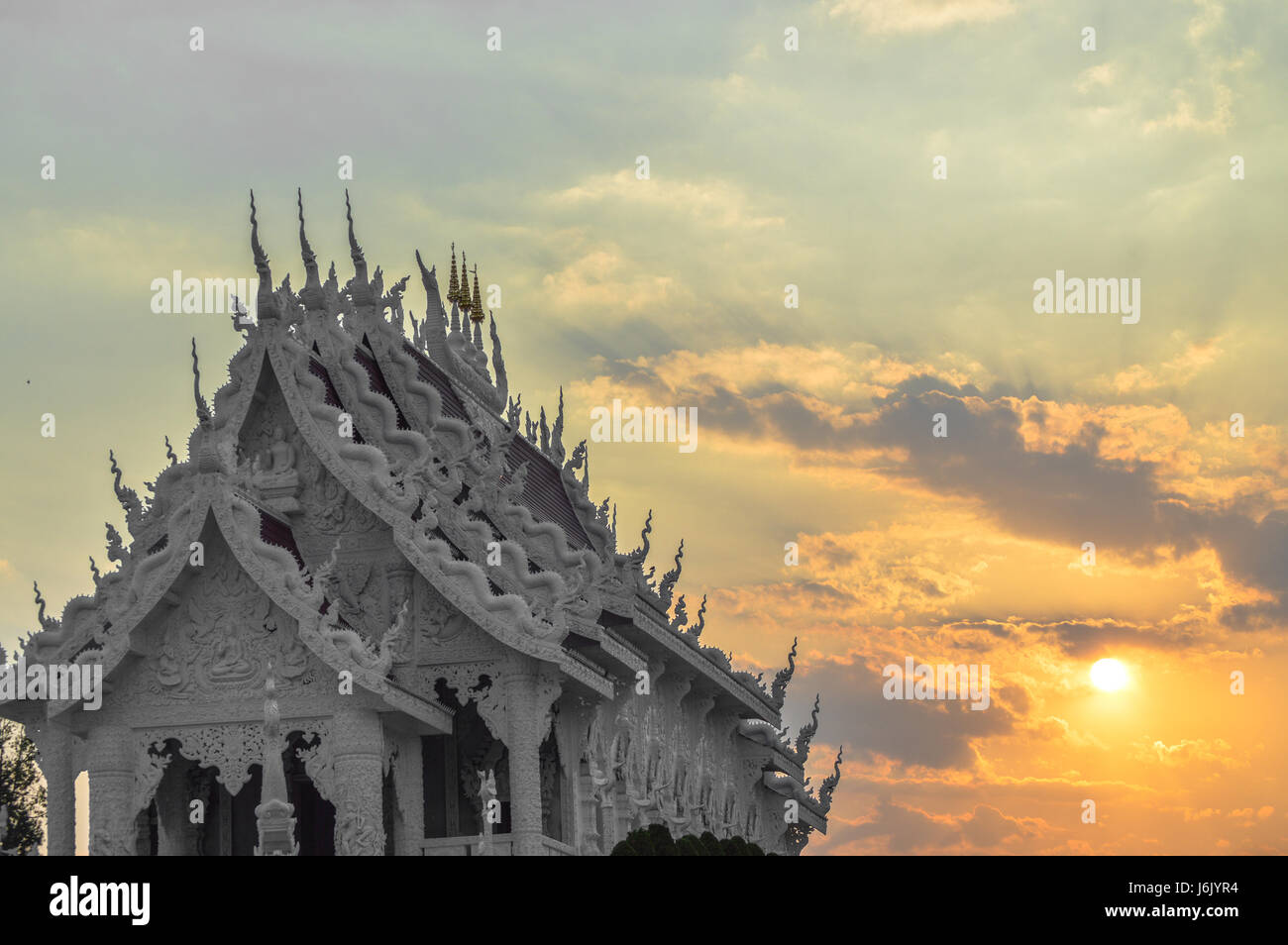 Chiang Rai, Thailand - 30. März 2017: Huai Pla Kung Tempel, einer traditionellen chinesischen Stil Pagode Stockfoto