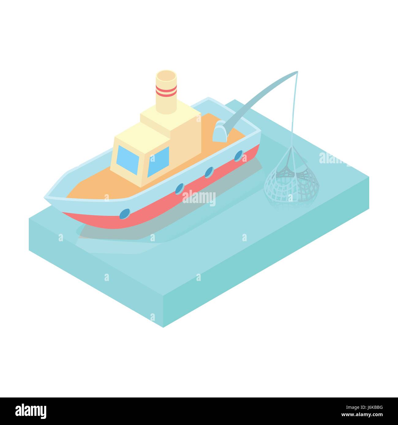 Angeln Boot Symbol, cartoon-Stil Stock-Vektorgrafik - Alamy