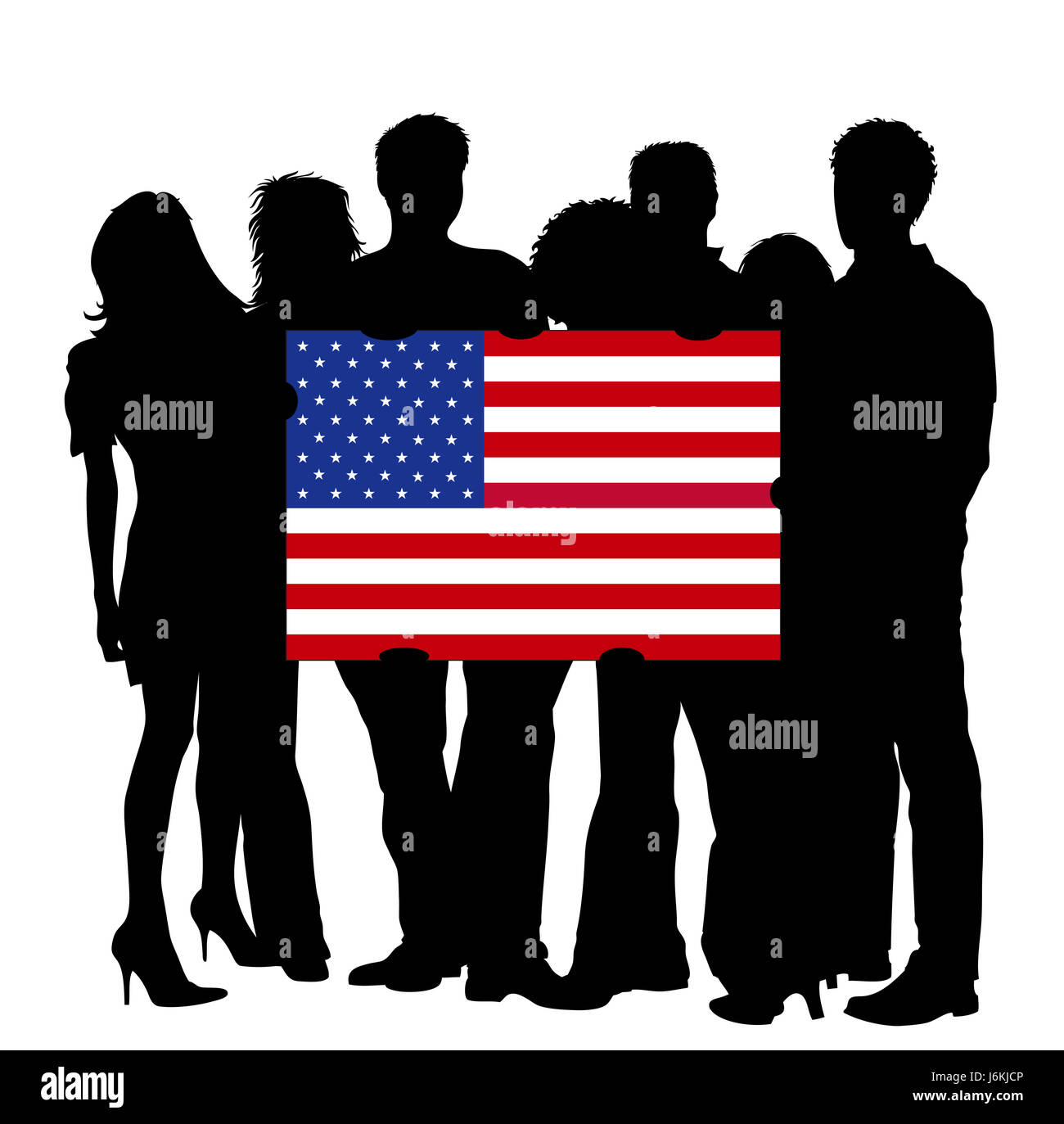 Menschen mit Usa Flagge Stockfoto