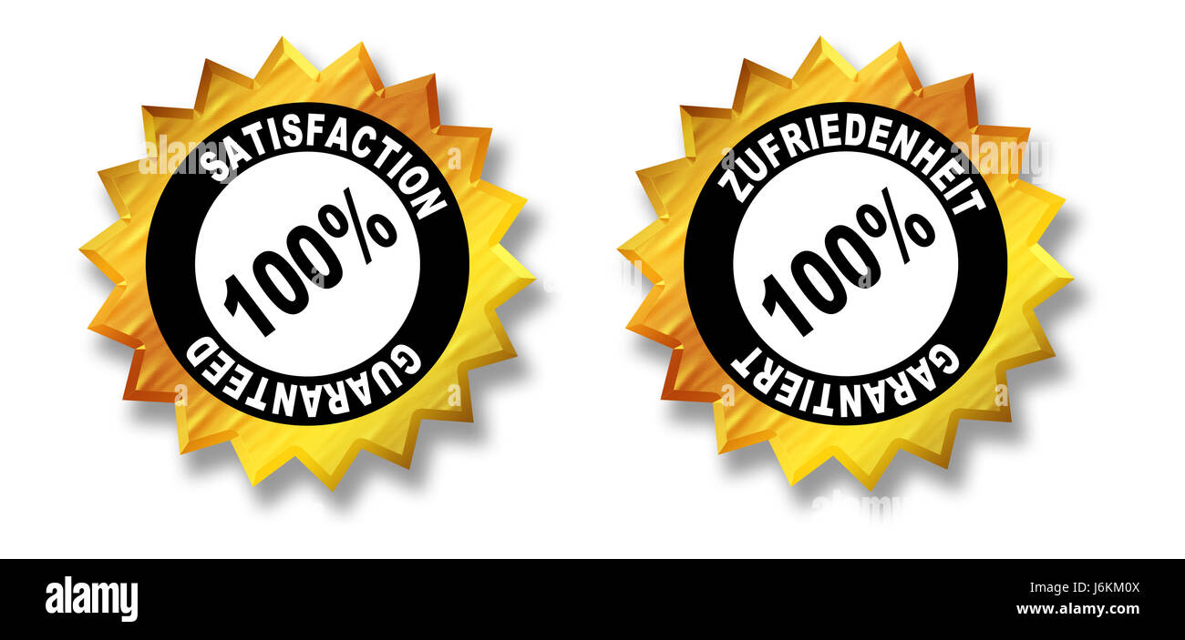 Zufriedenheit garantiert Stockfoto
