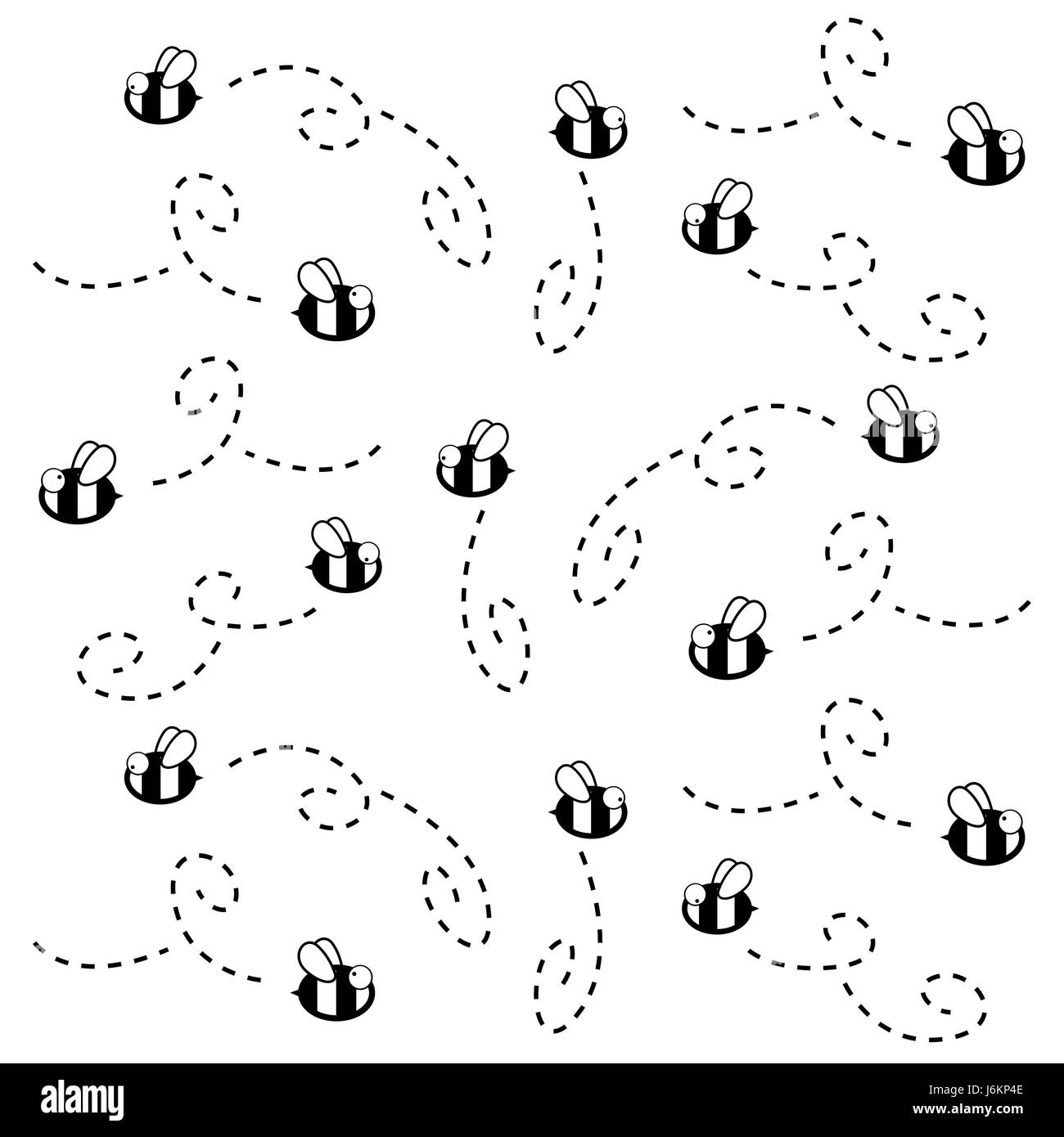 Eine sich wiederholende Cartoon Musterdesign mit Bienen. Stock Vektor