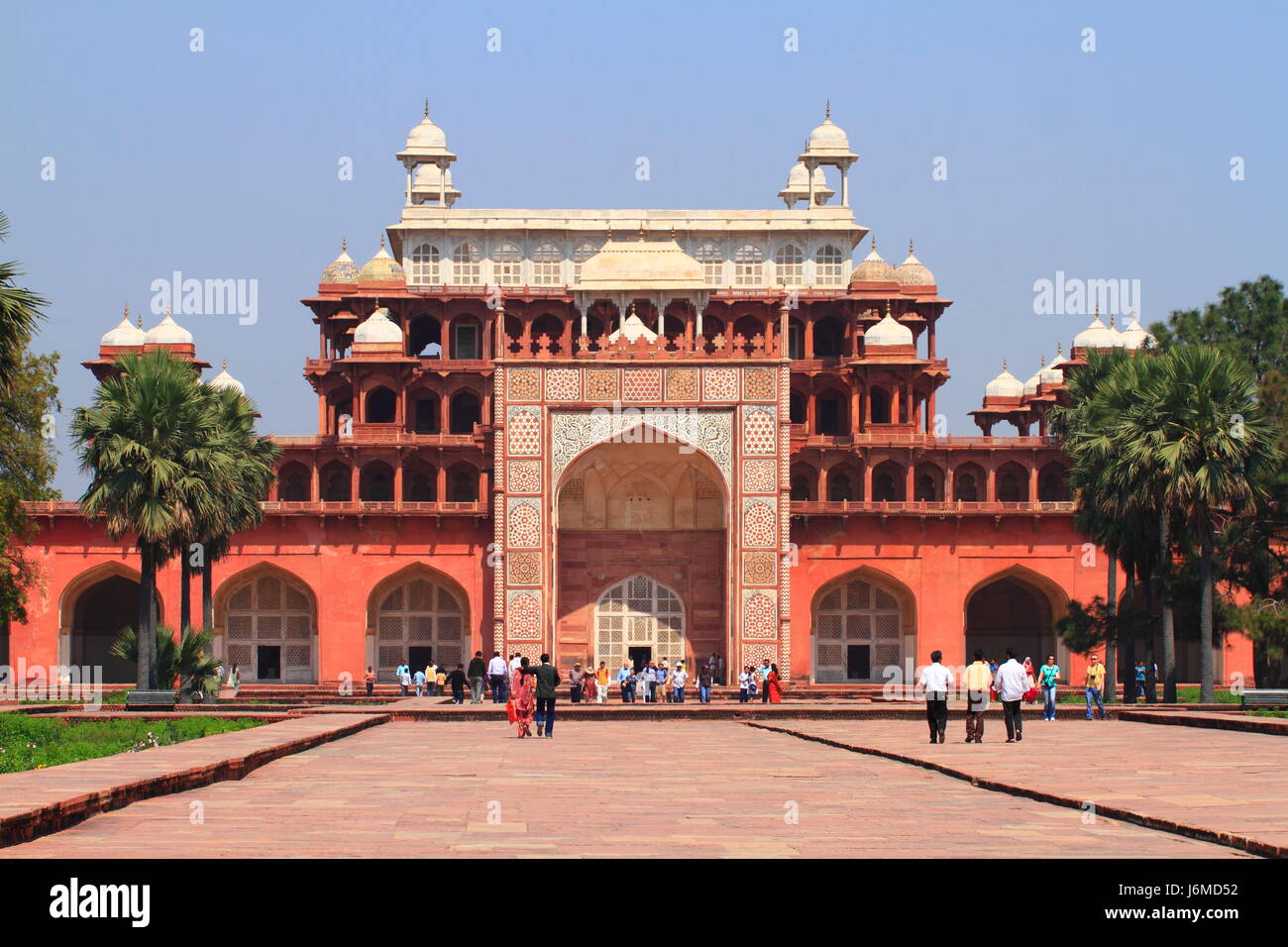 Indien Mausoleum Grab Hall Geschichte Tempel Denkmal Memorial Stein Bogen-Asien-Indien Stockfoto