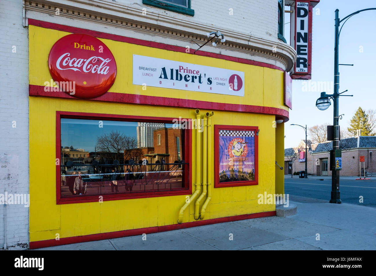Prince Albert's Diner, ein Fast-Food-Restaurant im Zentrum von London, Ontario, Kanada. Stockfoto
