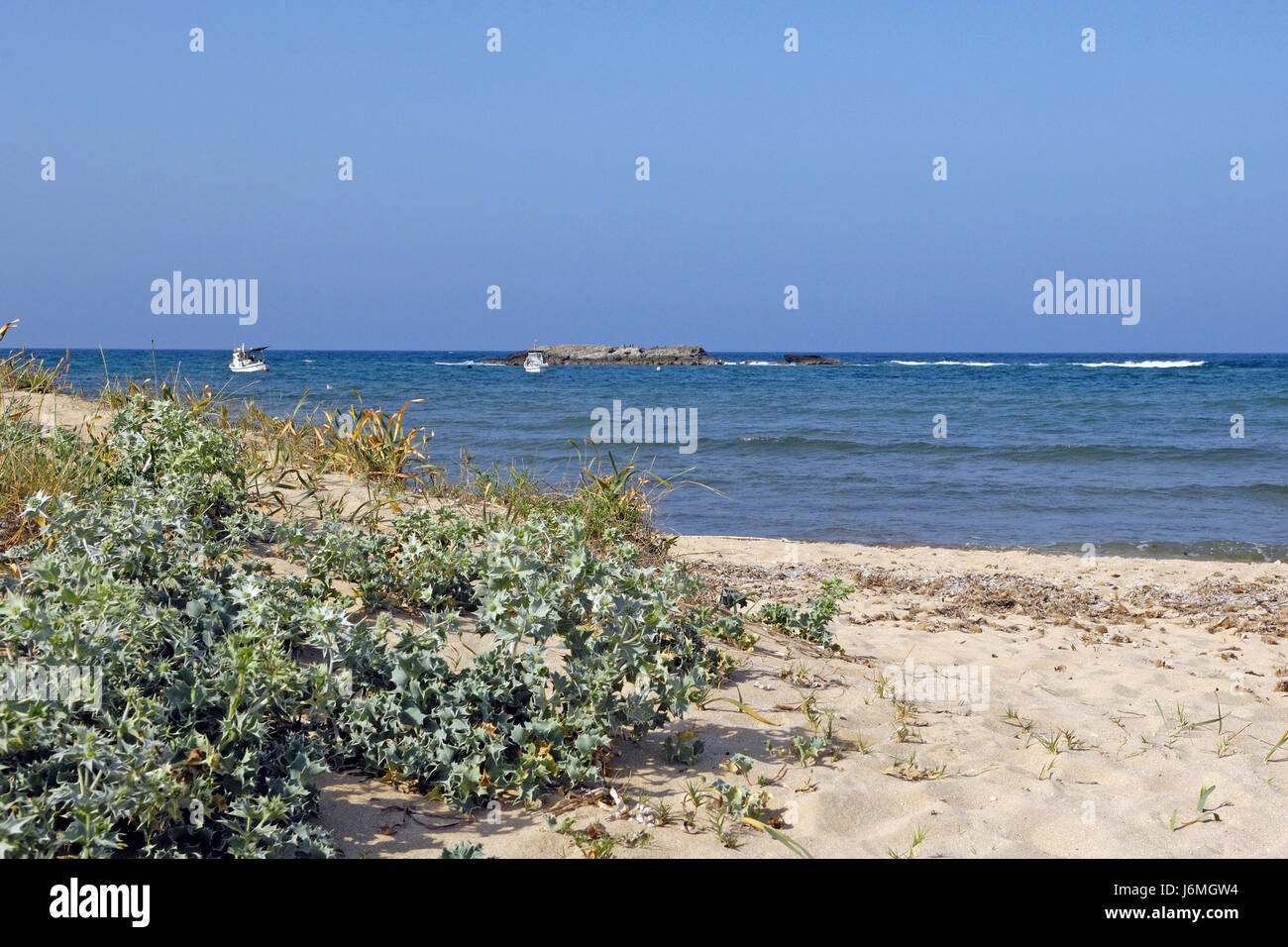 Ein Strand von Porto Suedda, Bezirk Oristano, Sardinien, Italien Stockfoto