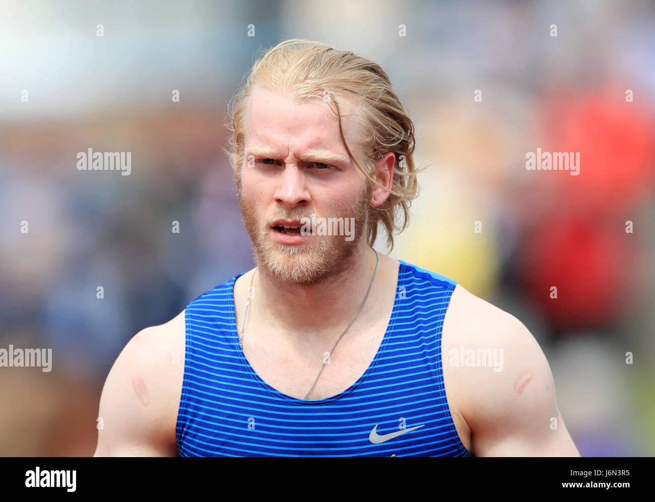 Jonnie Pfau während der Loughborough internationale Leichtathletik-Veranstaltung im Stadion Paula Radcliffe. PRESSEVERBAND Foto. Bild Datum: Sonntag, 21. Mai 2017. Bildnachweis sollte lauten: Tim Goode/PA Wire Stockfoto