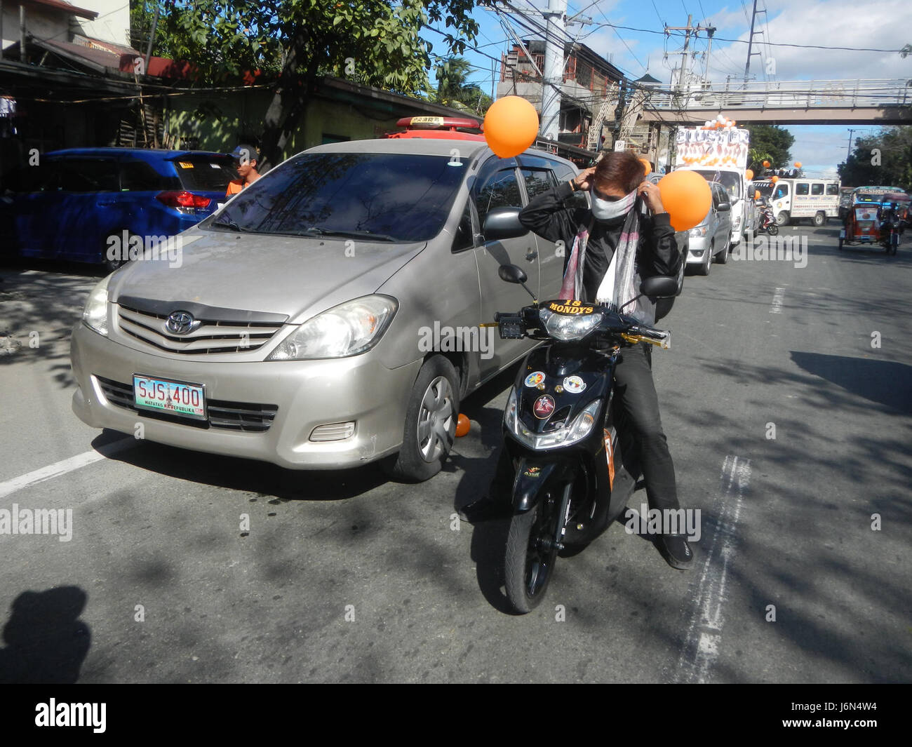 Diese Veranstaltung erinnert an den 55. Jahrestag der Stadt Caloocan City von 1962 bis 2017. Die von Oca G. Malapitan geleitete Autokolonne feiert die Entwicklung und den Fortschritt der Stadt im Laufe der Jahre. Stockfoto