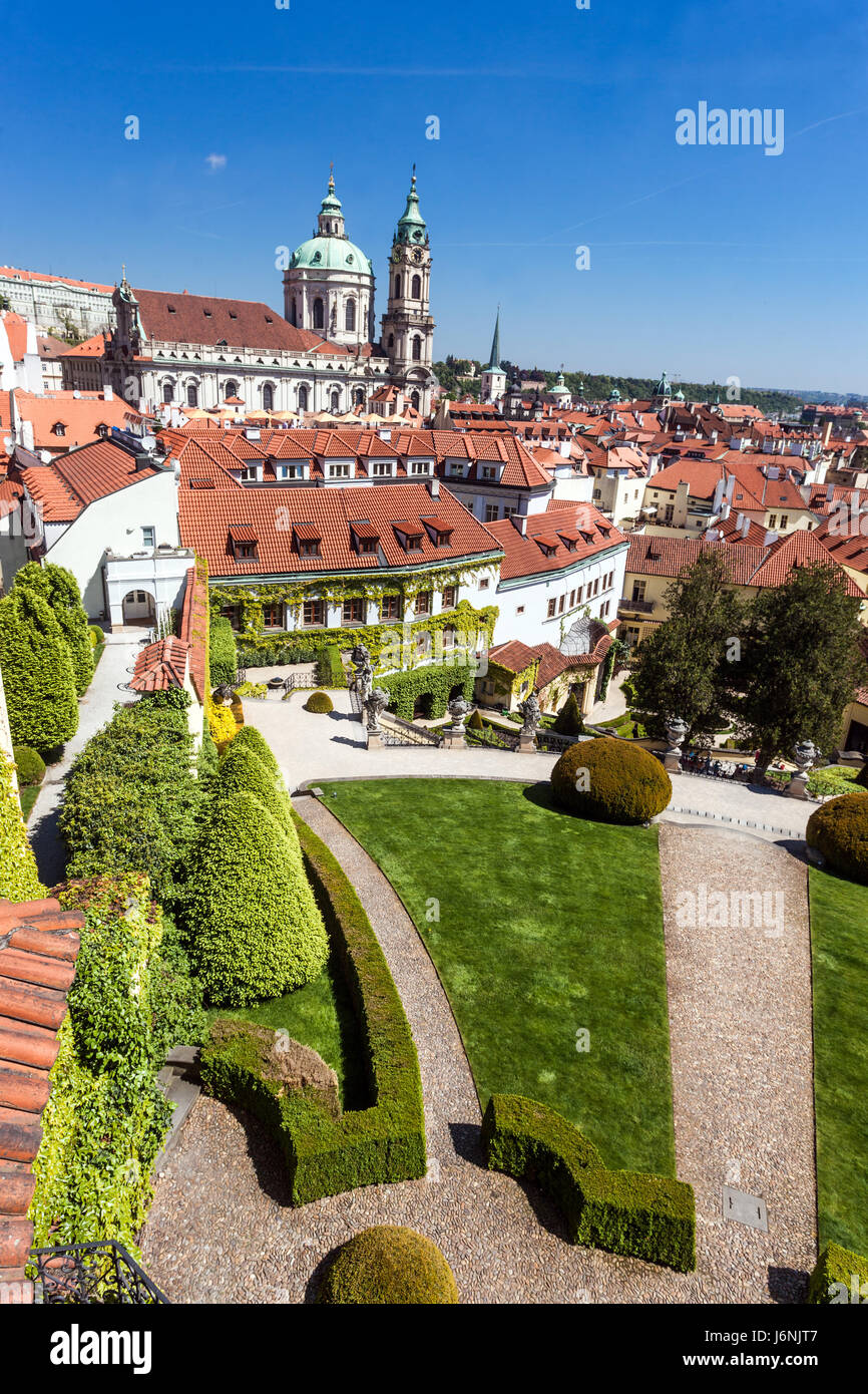 Prager Gärten, eine der schönsten barocken Gärten in Prag, Vrtba Garten, Mala Strana, Tschechische Republik, Europa Stockfoto