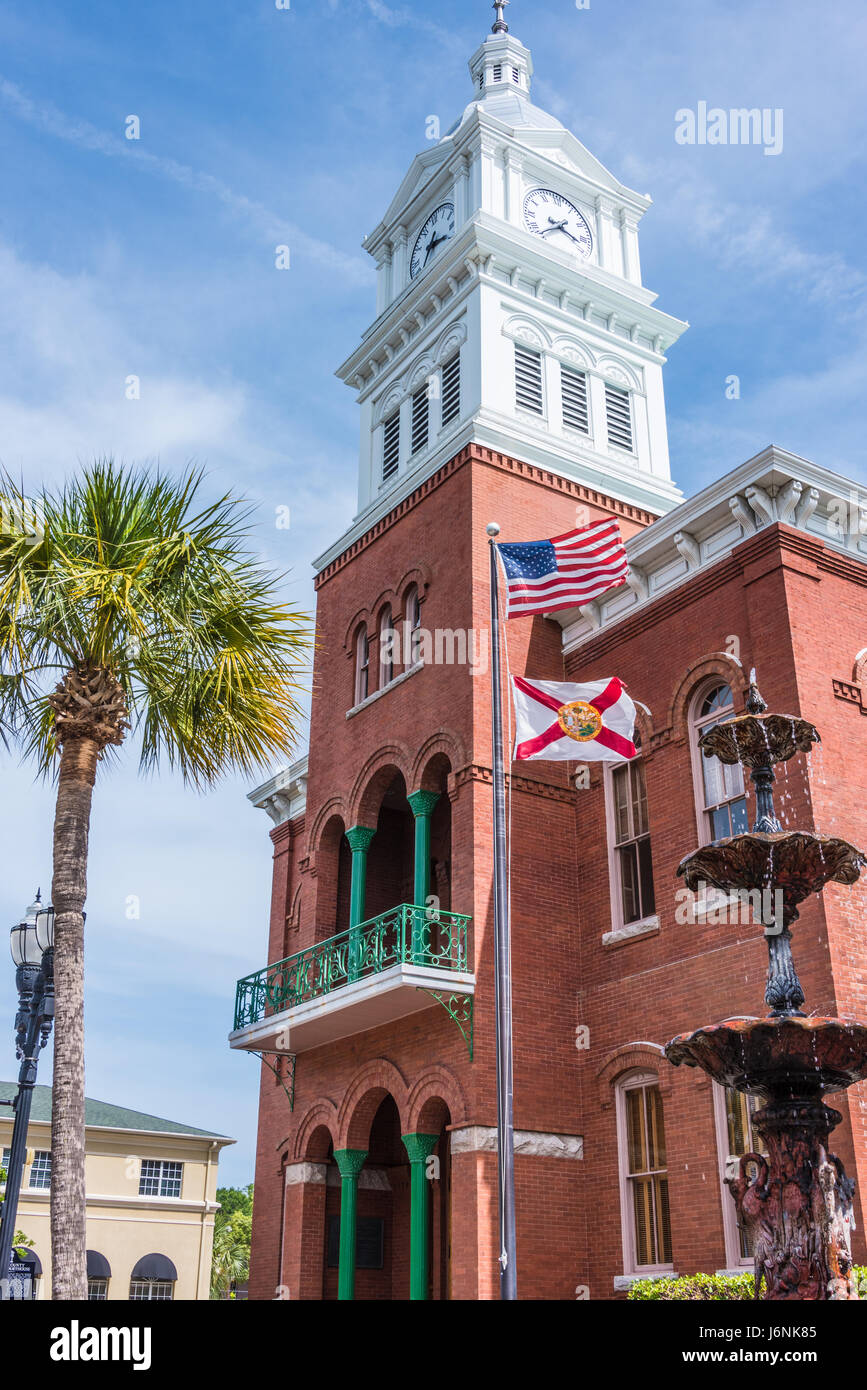 Das historische Gerichtsgebäude von Nassau County in Fernandina Beach, Florida, auf Amelia Island. (USA) Stockfoto