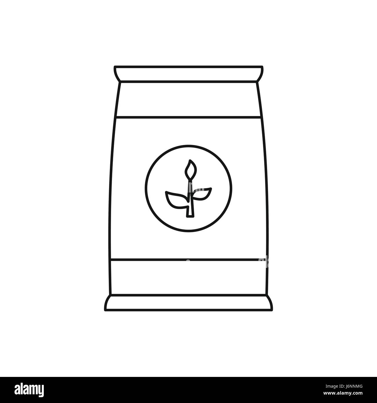 Dünger-Tasche-Symbol, Umriss-Stil Stock Vektor