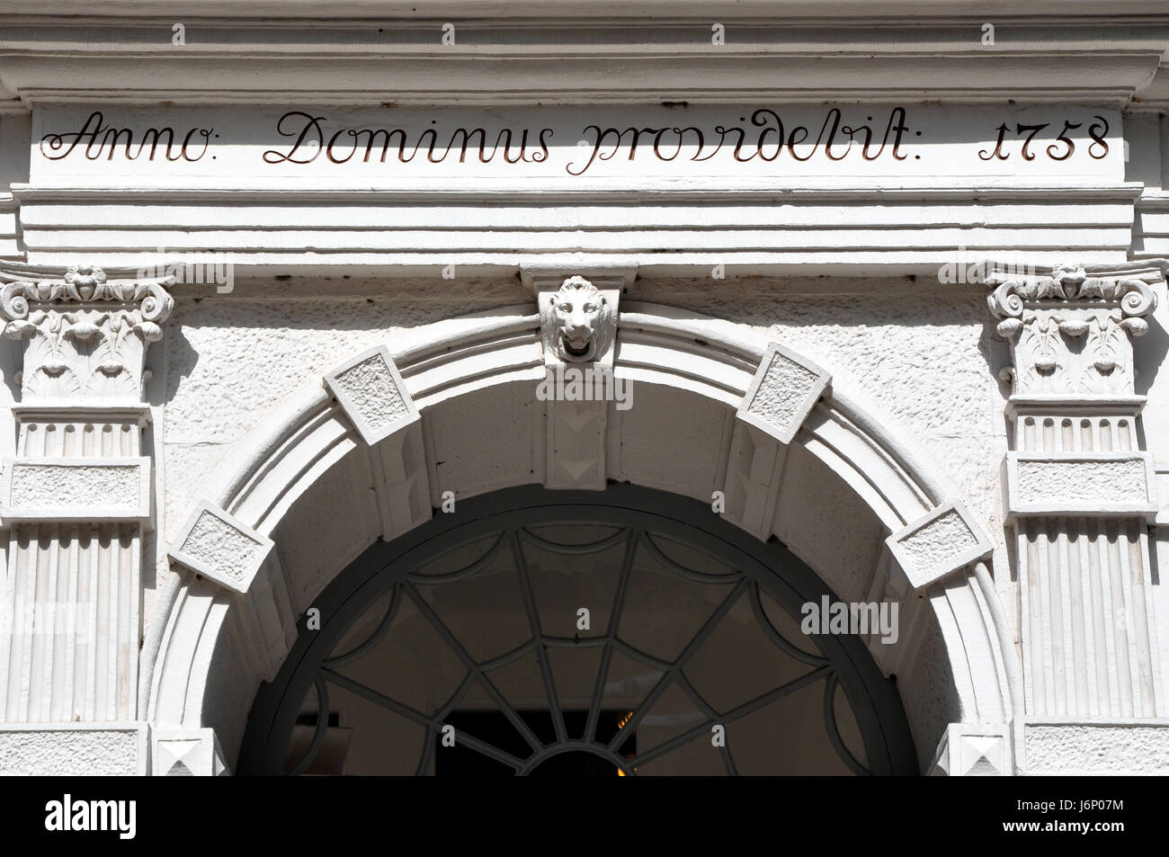 Haus Gebäude Hansestadt Urteil Lübeck Haus Gebäude Eingang Schmuck Stockfoto