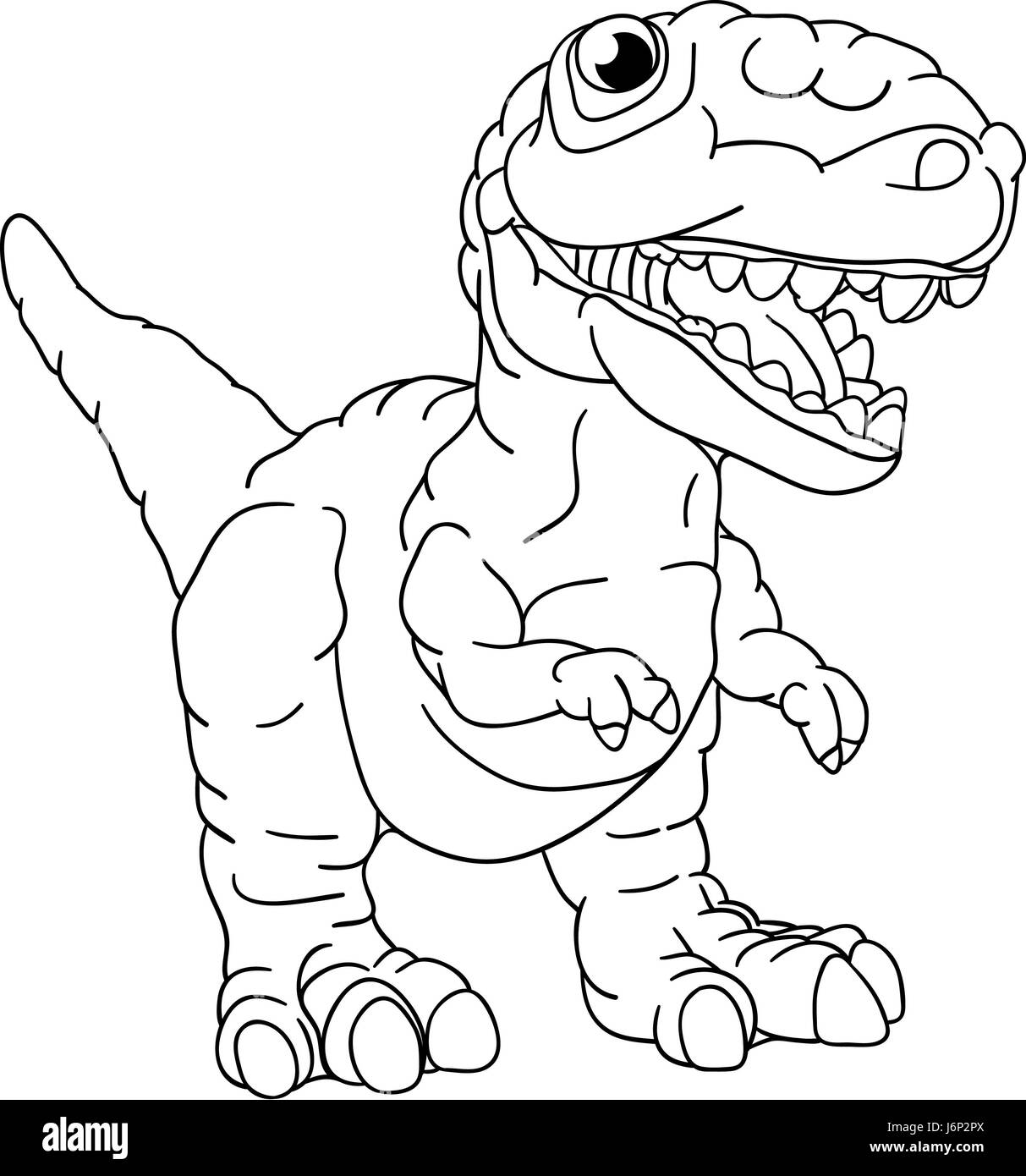 Draw Cartoon Gefahr süße Illustrationskunst isoliert Comic-Tier Reptil Zähne Stockfoto