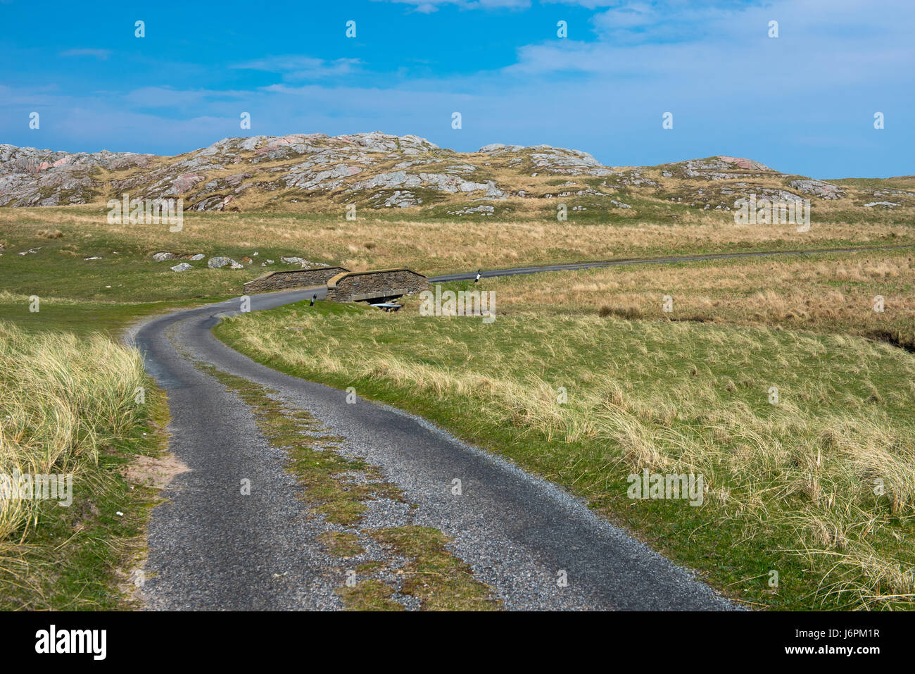 Die B8072 auf der Inneren Hebriden Insel Coll Schottlands Stockfoto