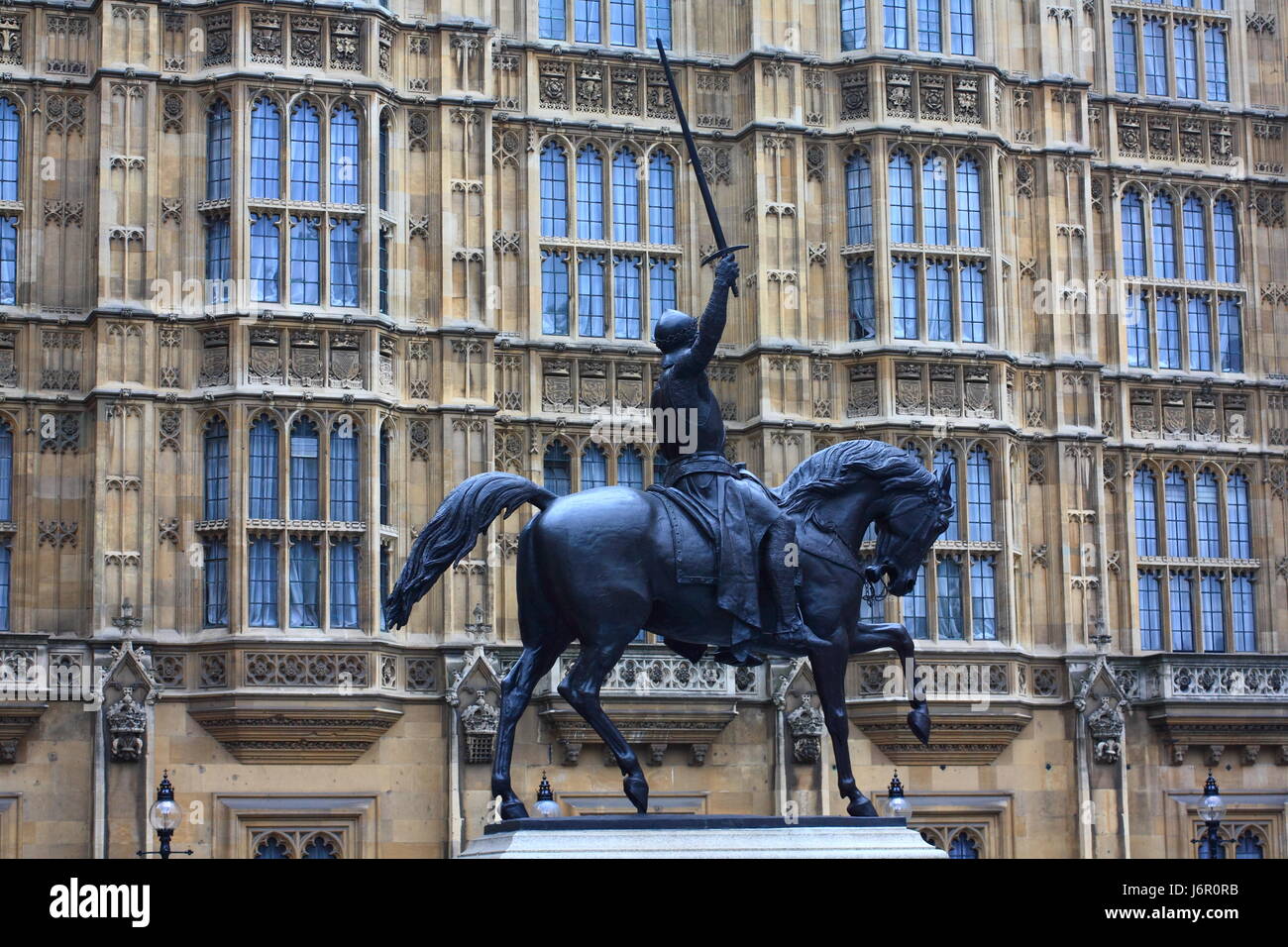 Häuser des britischen Parlaments, Richard ich Stockfoto