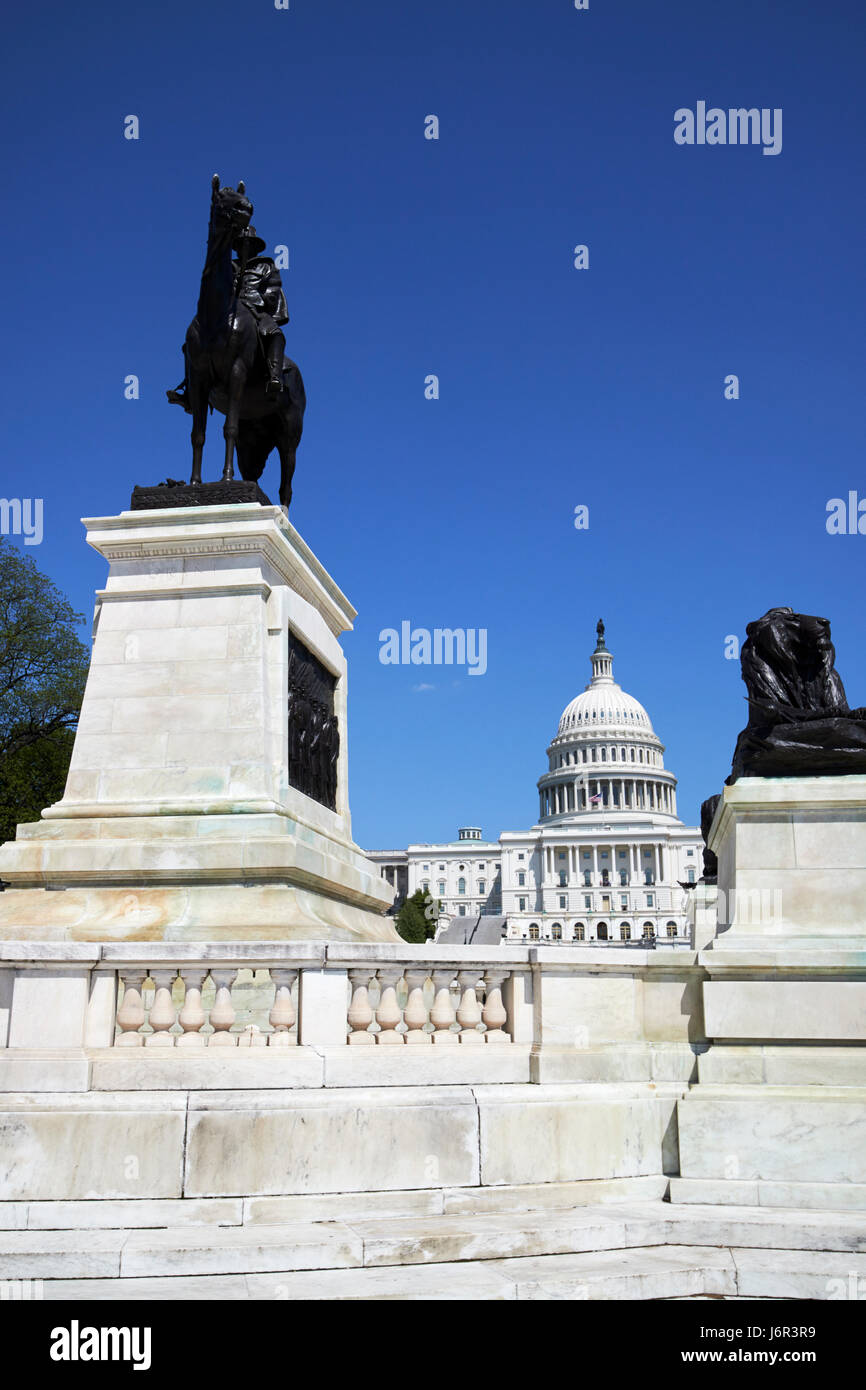 Das Ulysses s Grant Memorial vor dem United States Capitol Gebäude Washington DC USA Stockfoto