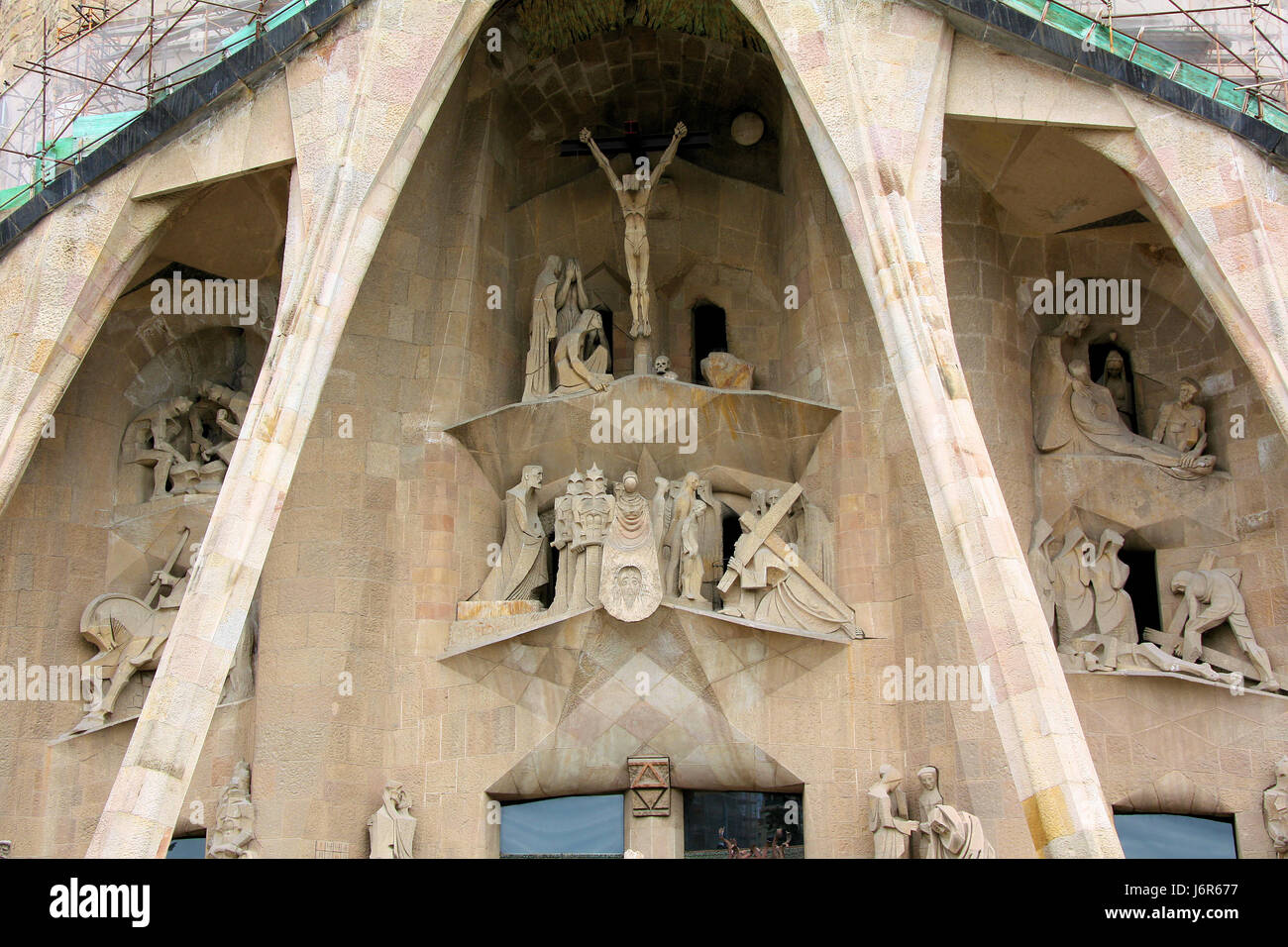 Tod Kreuzigung Barcelona Detail Kirche Tod Jesu Kreuz Kathedrale Europas Stockfoto